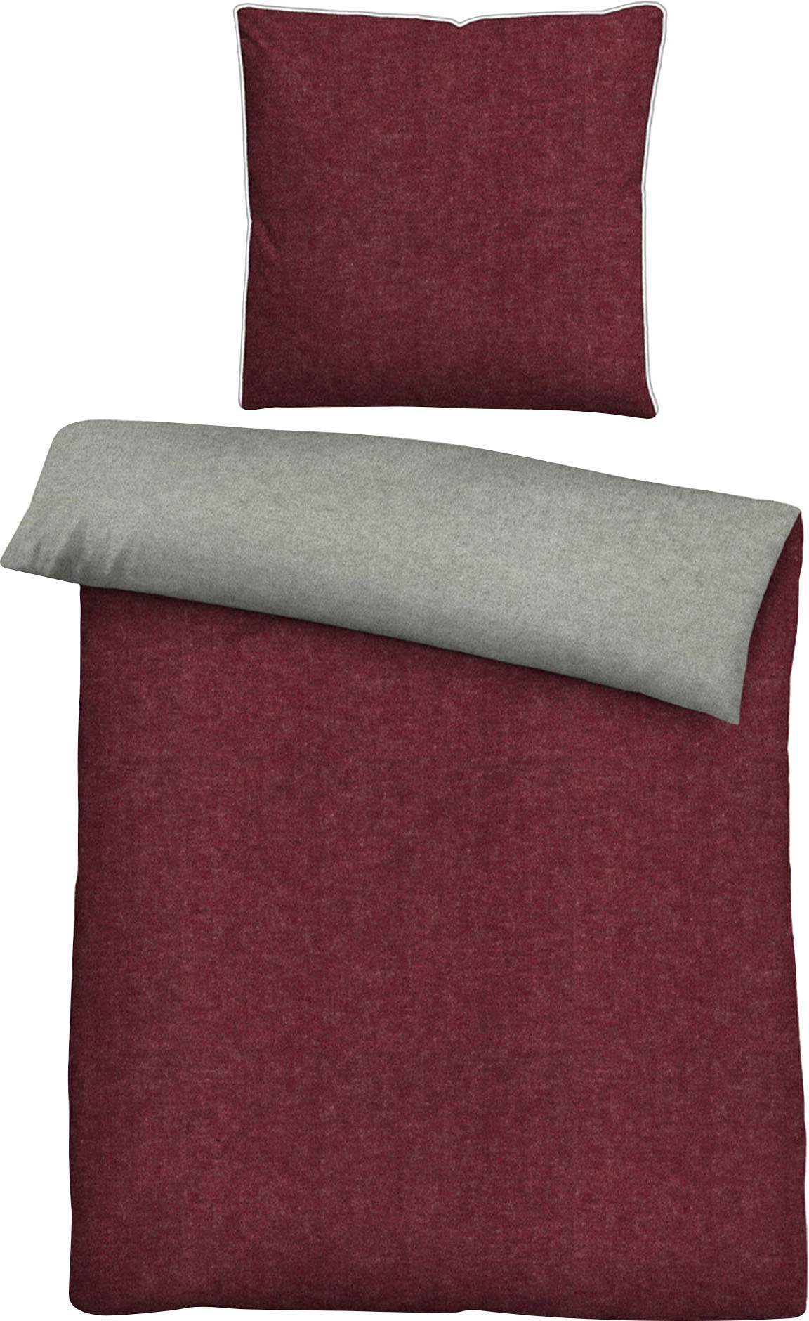 Biberna Wendebettwäsche »Hermal«, aus weicher, wohlig warmer Flanell (Biber) Qualität in Melange Optik, aus 100% Baumwolle, STANDARD 100 by OEKO-TEX® zertifiziert, Made in Germany