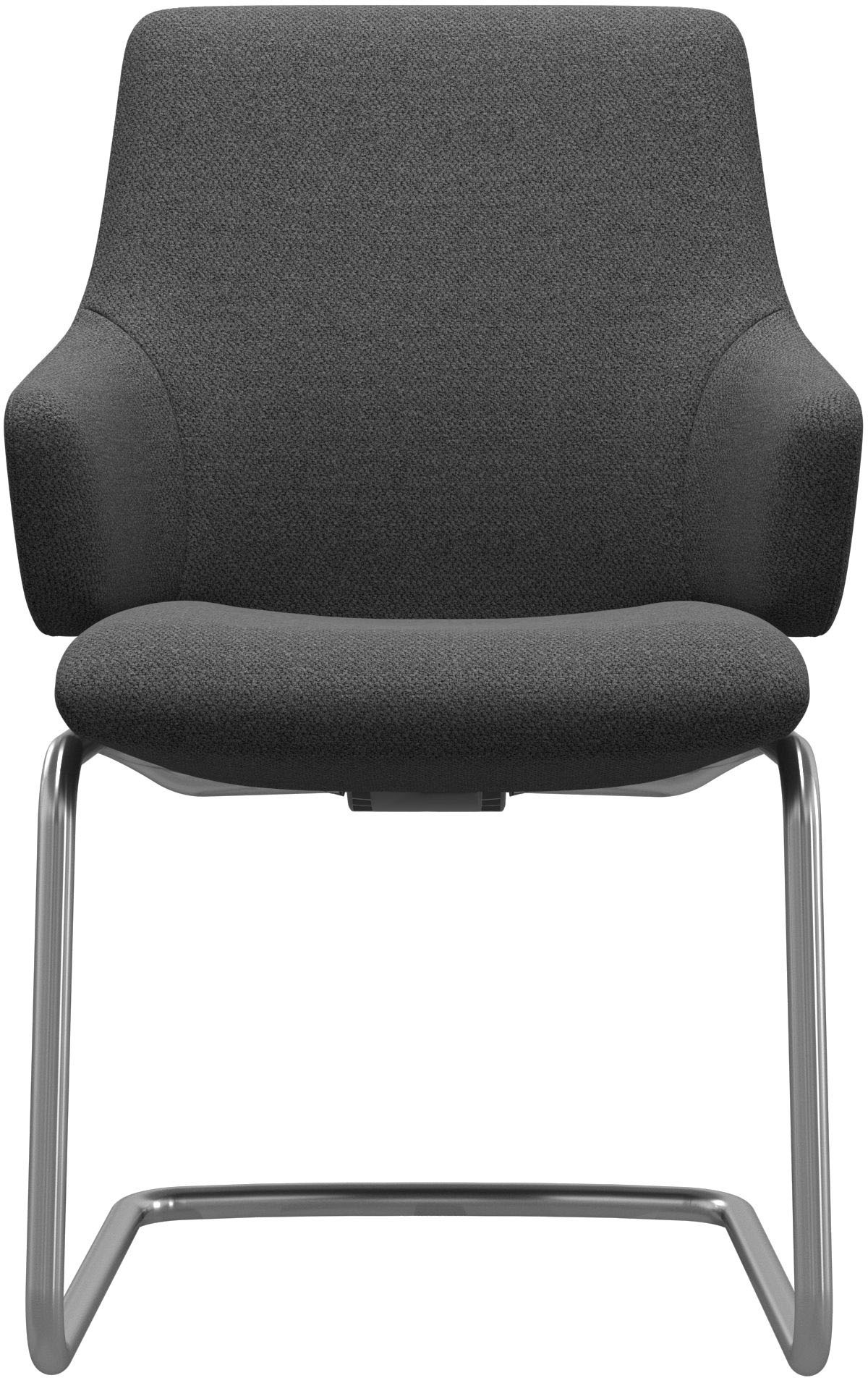 Stressless® Polsterstuhl »Laurel«, ROHLEDER Stoff Q2 FARON, Low Back mit Armlehne, Größe L, mit Beinen aus Stahl in Schwarz matt