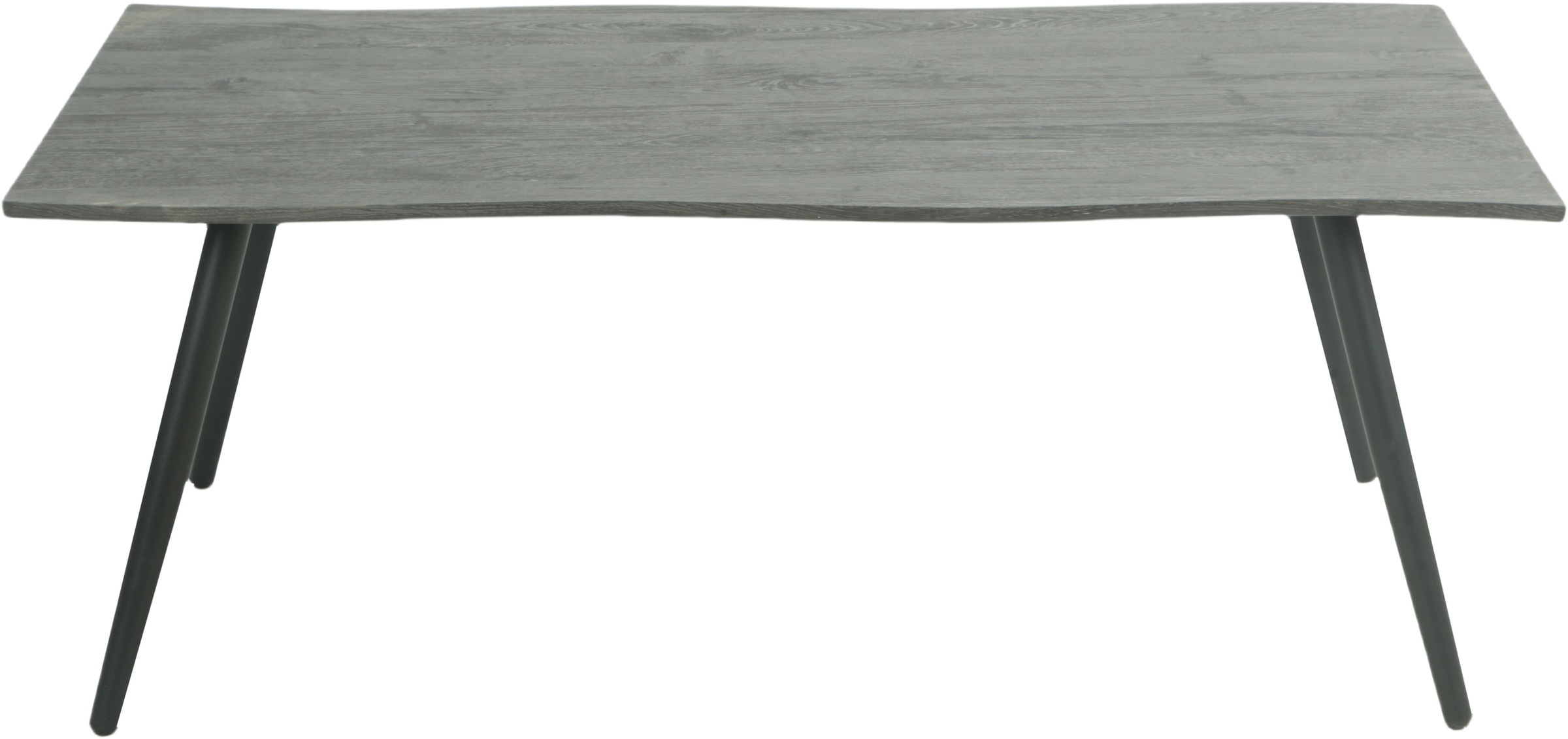 HELA Couchtisch »ZAGREB« 1 Stk. tlg. Baumkantenoptik, Vierfuß, Rundrohr, fest, 110 x 60 cm Grau/Schwarz + Schwarz + Grau