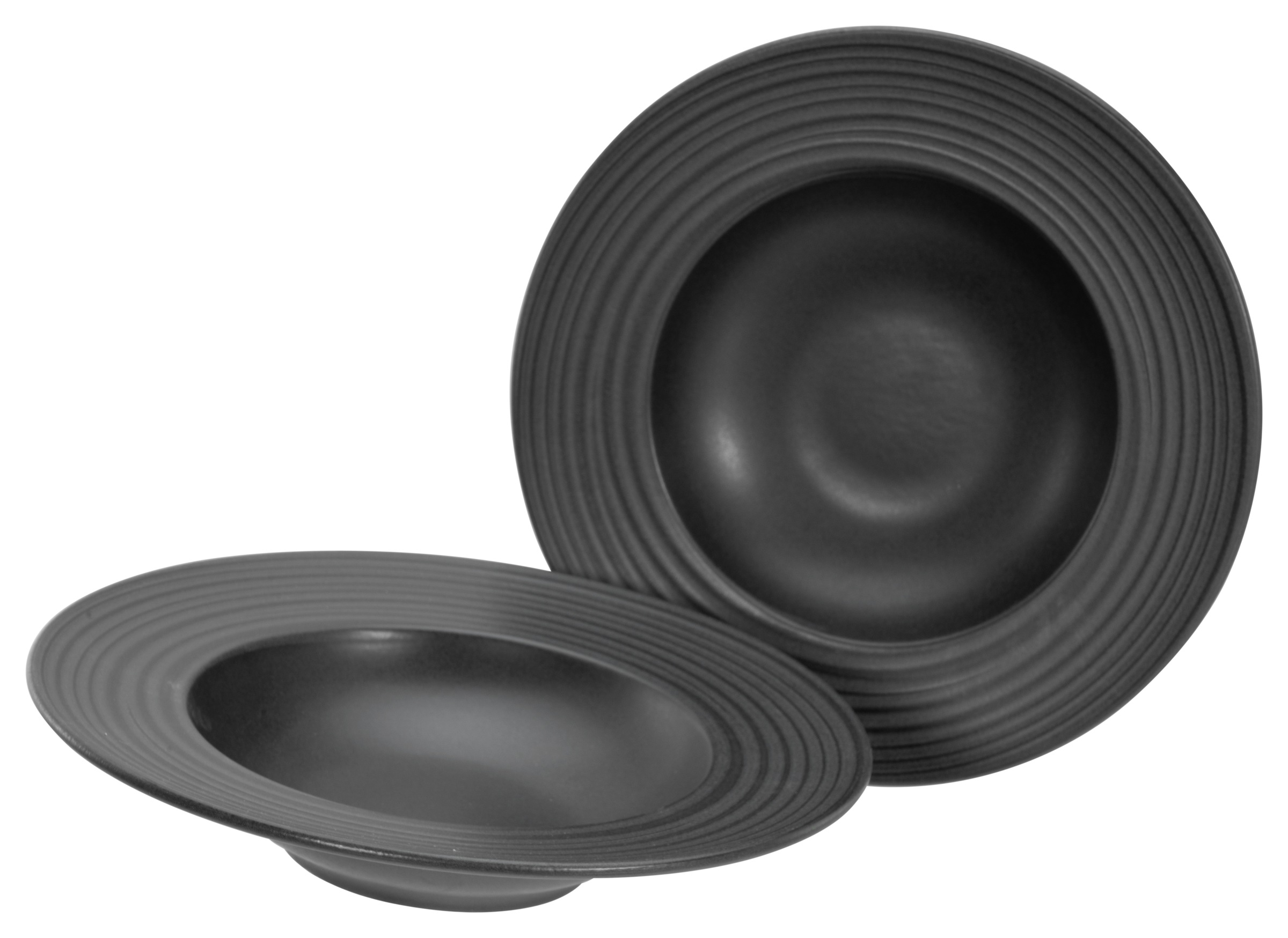 CreaTable Pastateller »Lava Stone Black, Pasta Gourmetteller Set 2-tlg« Sei günstig online kaufen