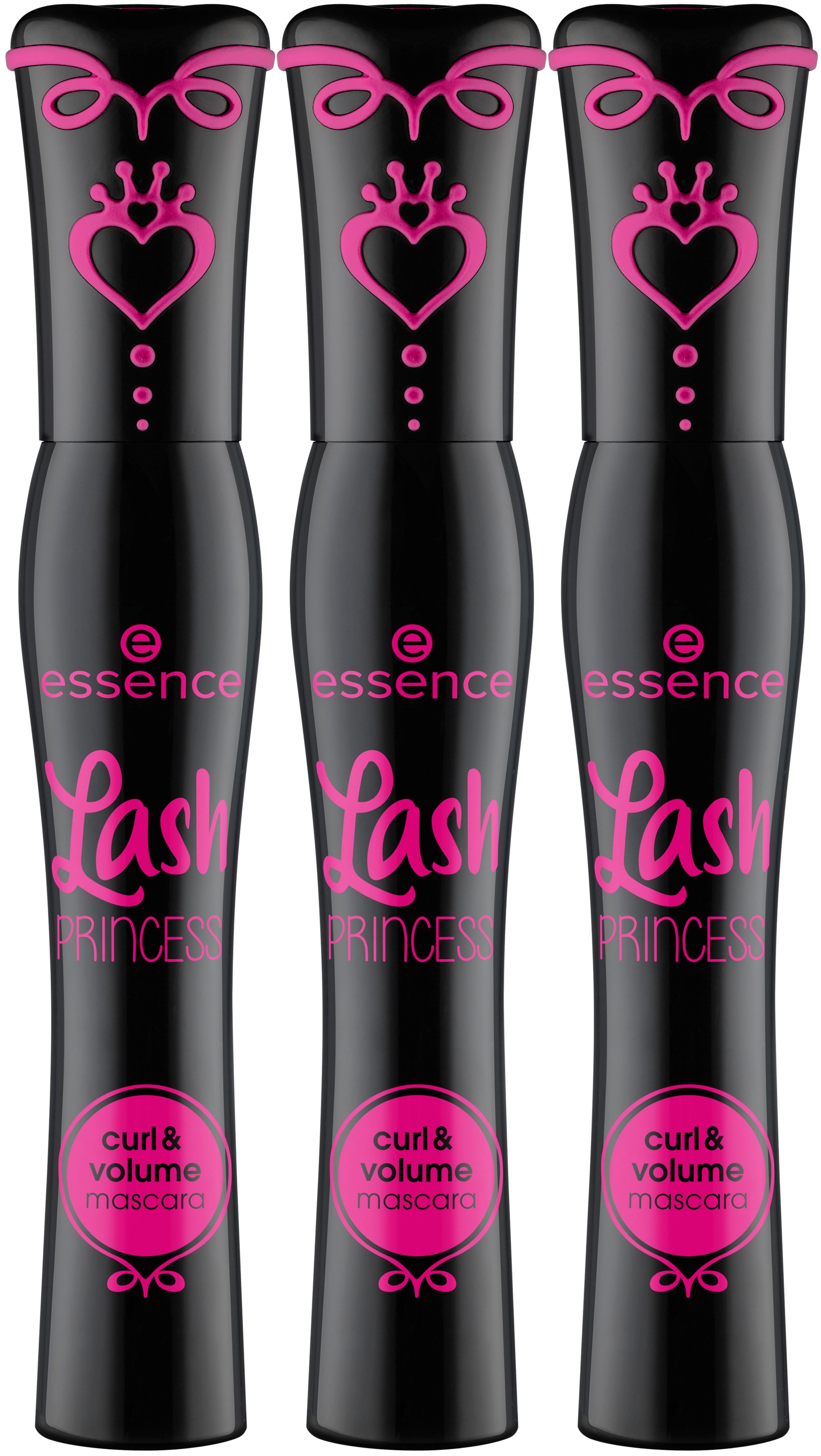 Essence Mascara »Lash PRINCESS curl & volume mascara«, (Set, 3 tlg.), mit einzigartigem Design