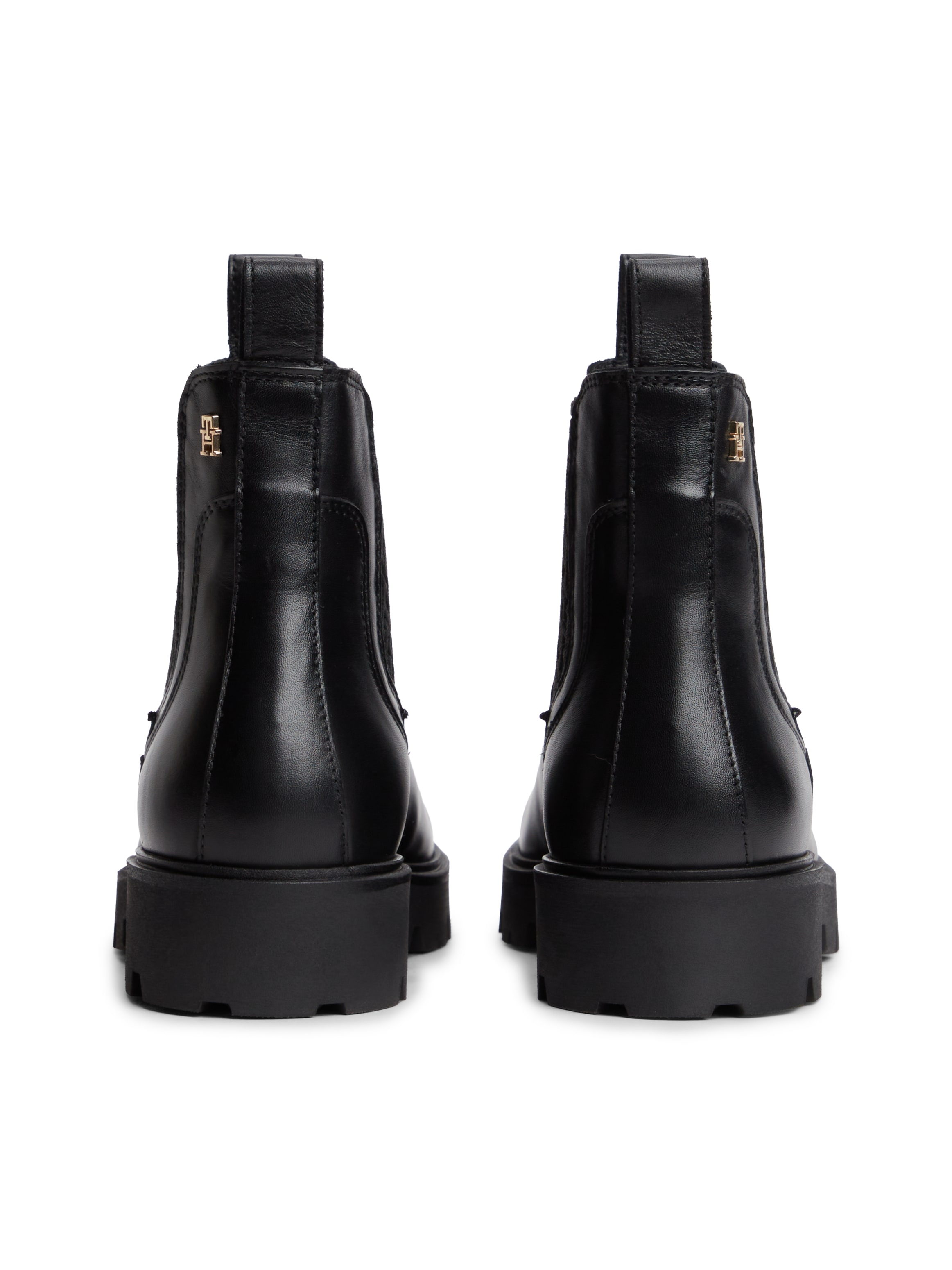 Tommy Hilfiger Chelseaboots »TH MONOGRAM LEATHER CHELSEA BOOT«  Blockabsatz, Schlupfboots, mit beidseitigem Stretcheinsatz