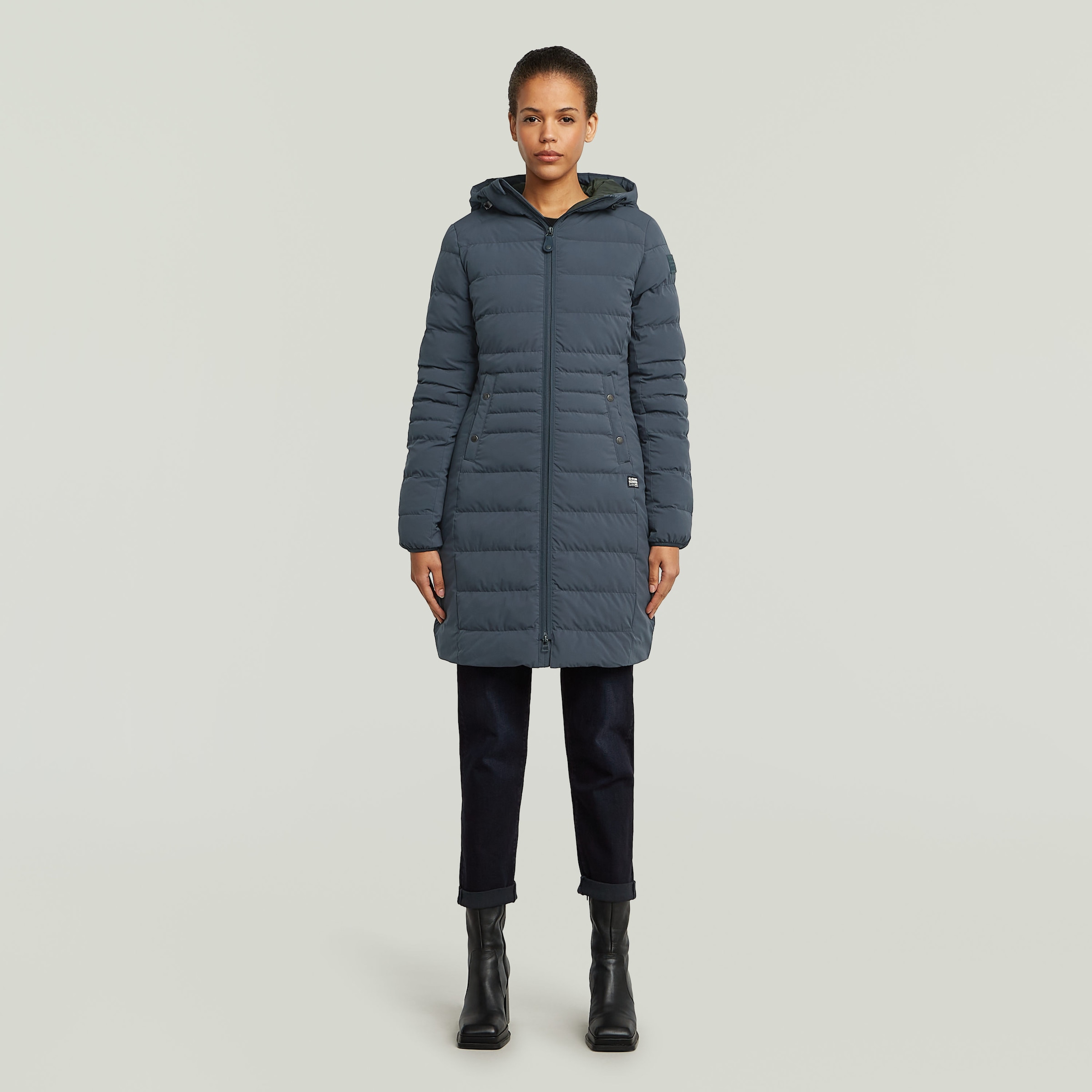 G-STAR Steppjacke »Foundation Padded Long«, mit Kapuze, leicht tailliert, lang geschnitten