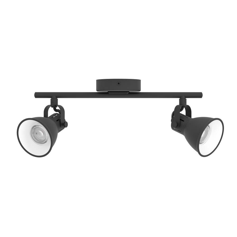 EGLO LED Deckenspots »SERAS 2 Deckenleuchte, Wohnzimmerlampe, Spot, schwarz, Metall, GU10«, 2 flammig, Leuchtmittel LED-Board-GU10 | LED wechselbar, Küchenlampe, Deckenstrahler, 2 flammig, Industrial, modern, 37x6,5cm