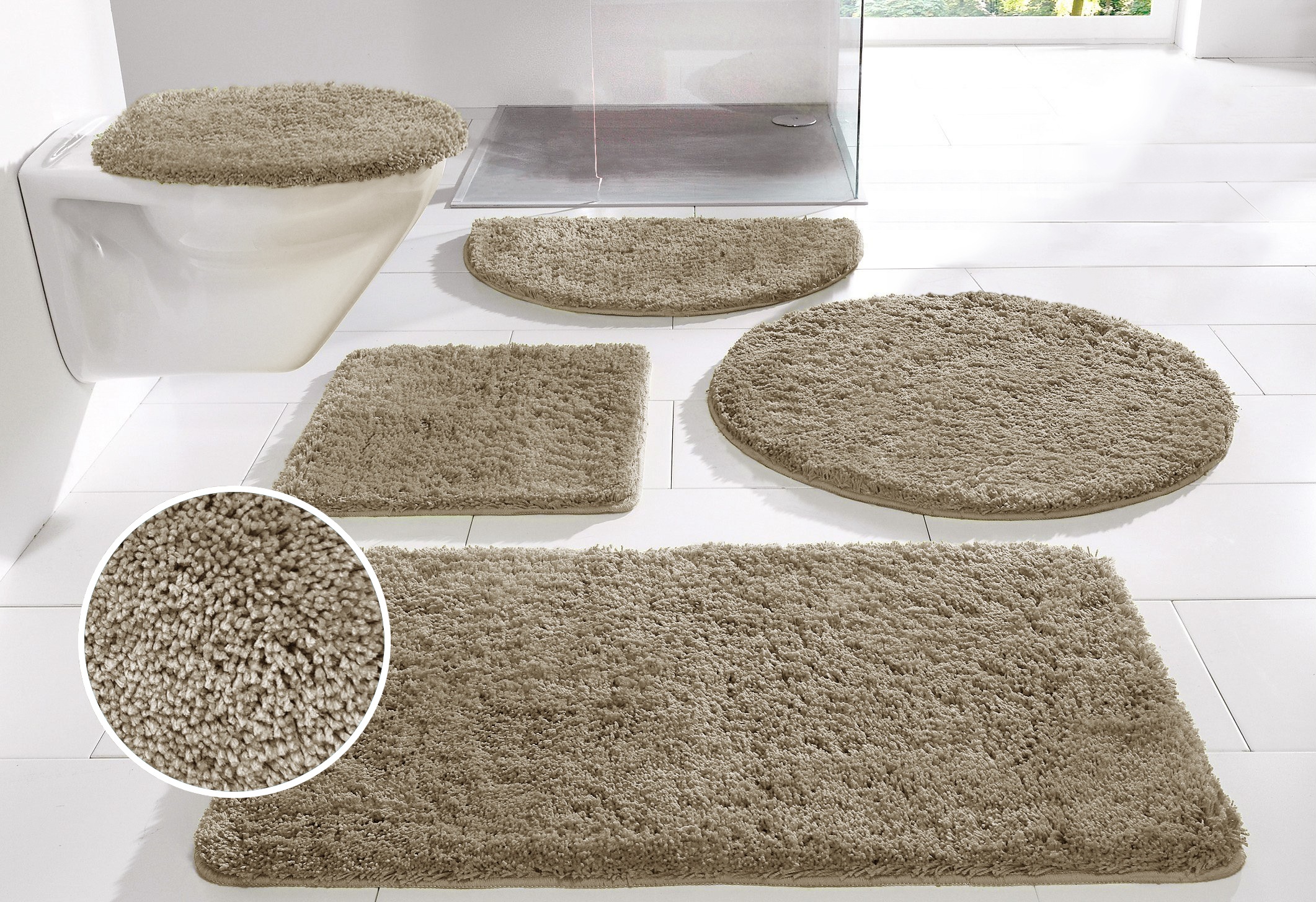 my home Badematte »Inga, Badezimmer Teppich, Badvorleger« Höhe 20 mm rutsch günstig online kaufen