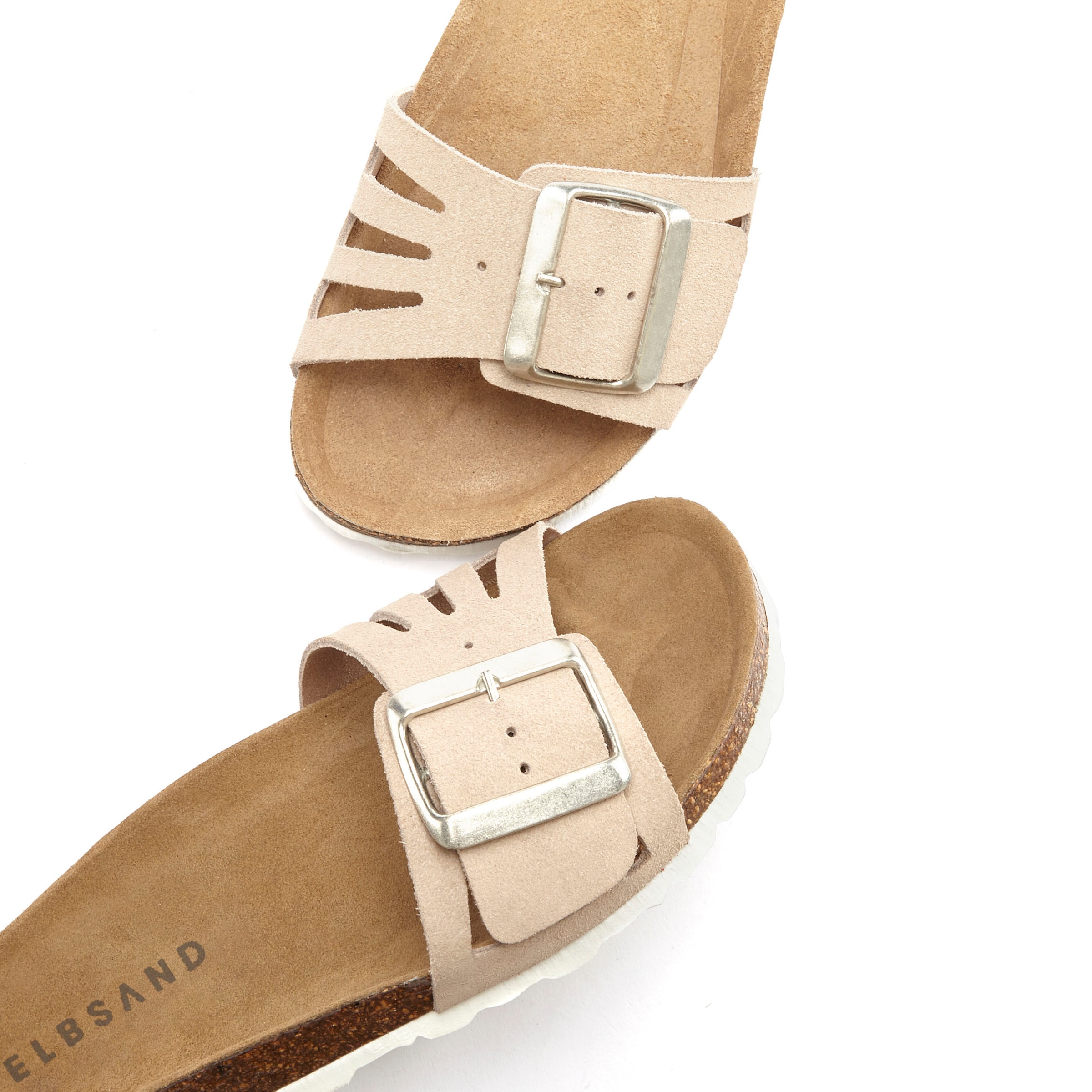 Elbsand Pantolette »Sandale«, Mule, offener Schuh aus Leder mit weichem Komfortkorkfußbett