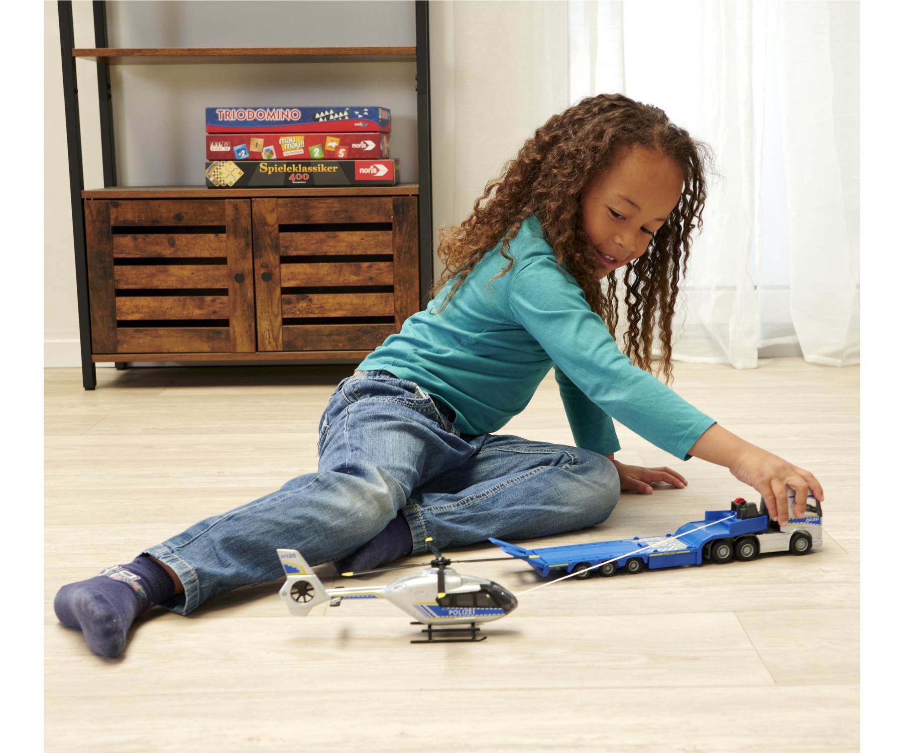 majORETTE Spielzeug-Polizei »Volvo Polizei Truck+Heli«