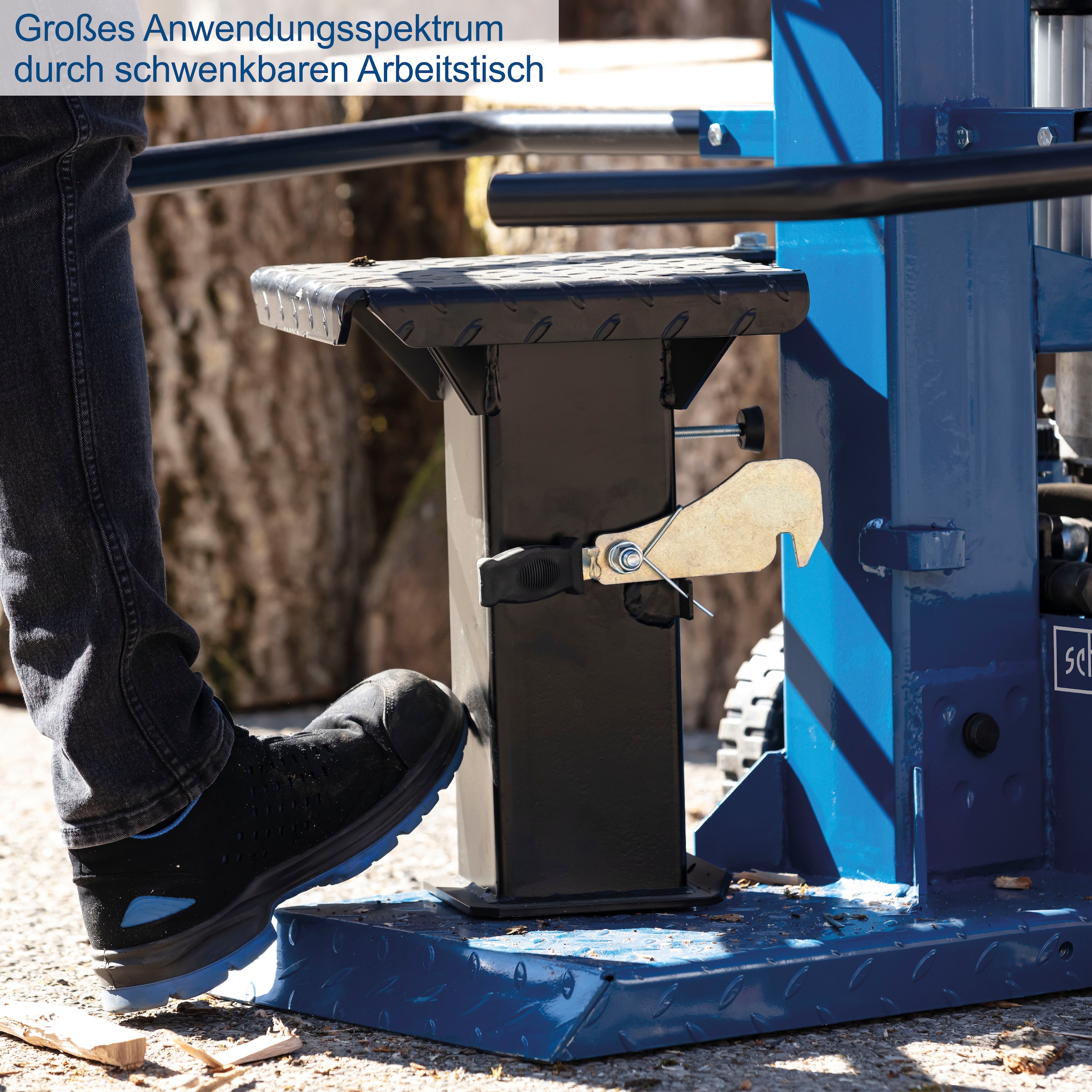 Scheppach Holzspalter »»Com 8t«, 3150 W / 3500 W, Patentierte Spalttechnik«, einziger Spalter Europas unter 8 t der Meterholz spalten kann