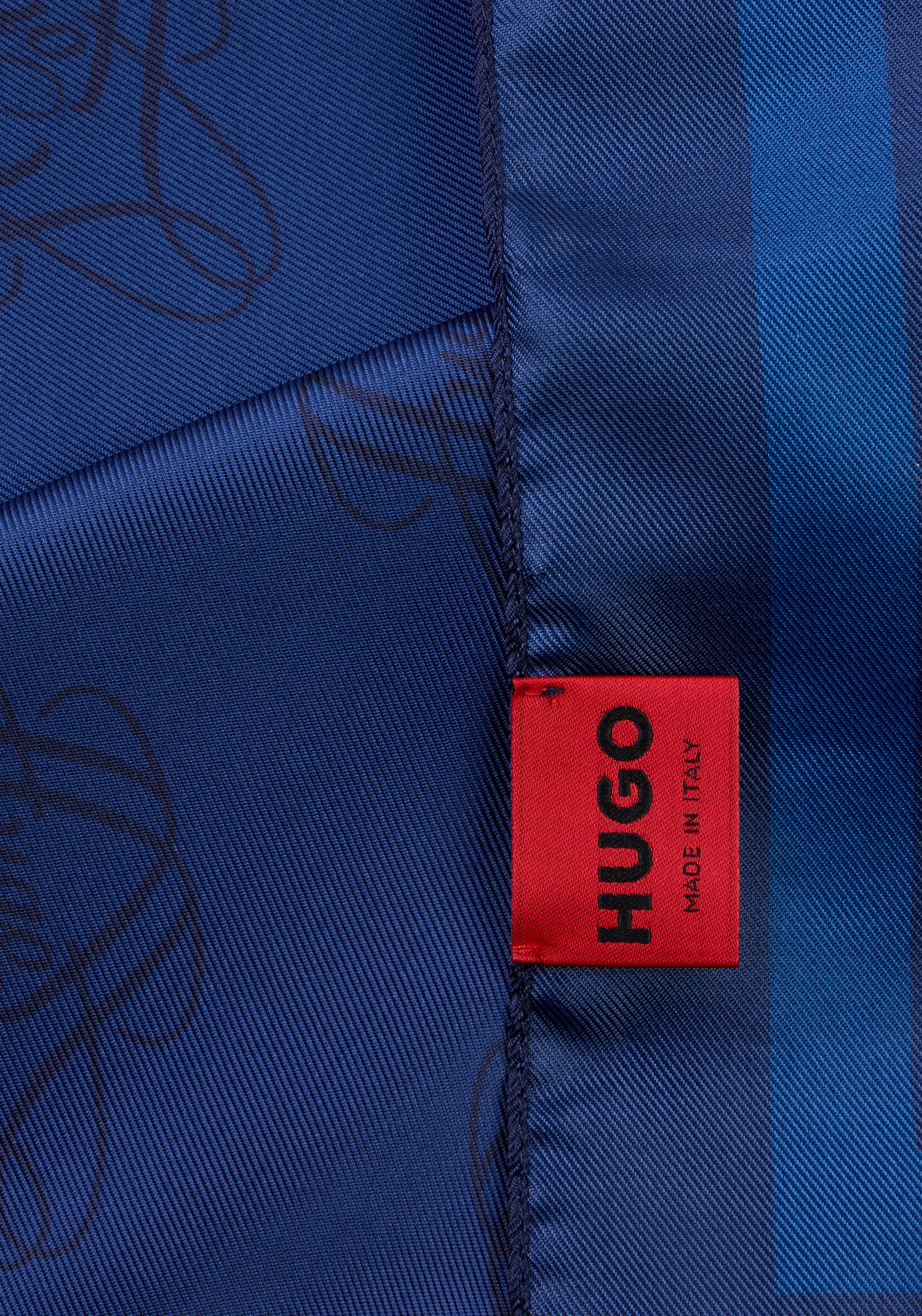 HUGO Halstuch »Auraize 90*90« mit Print und HUGO Schriftzug