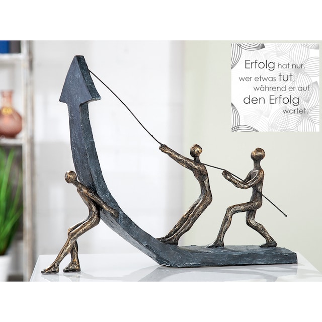 Casablanca by Gilde Dekofigur »Skulptur Success, bronzefarben/grau«, (1 St.),  Dekoobjekt, Höhe 29 cm, Wohnzimmer online kaufen