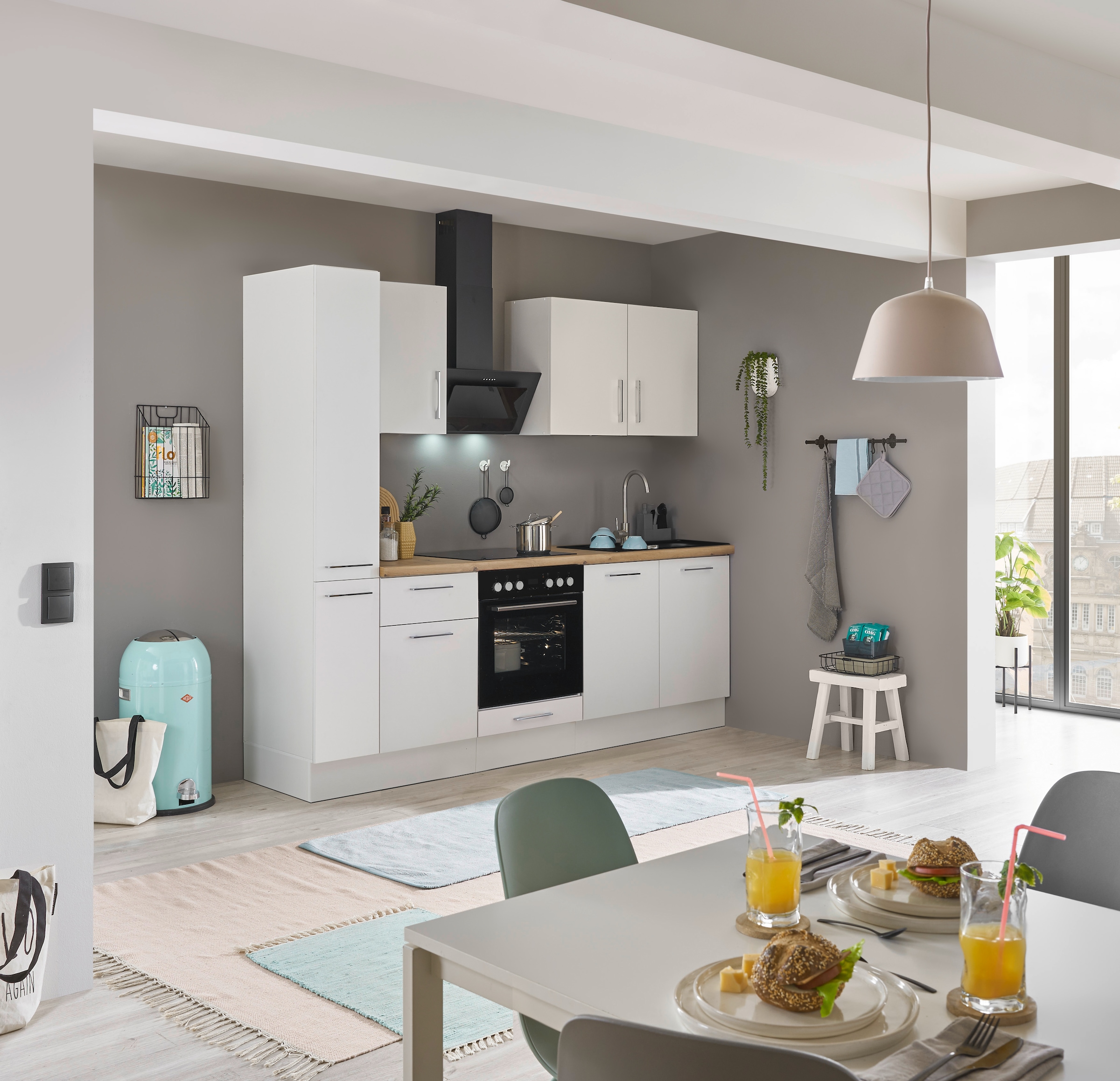 BASIC by Balculina Küchenzeile »Turin«, Breite 240 cm, wahlweise mit E-Geräten