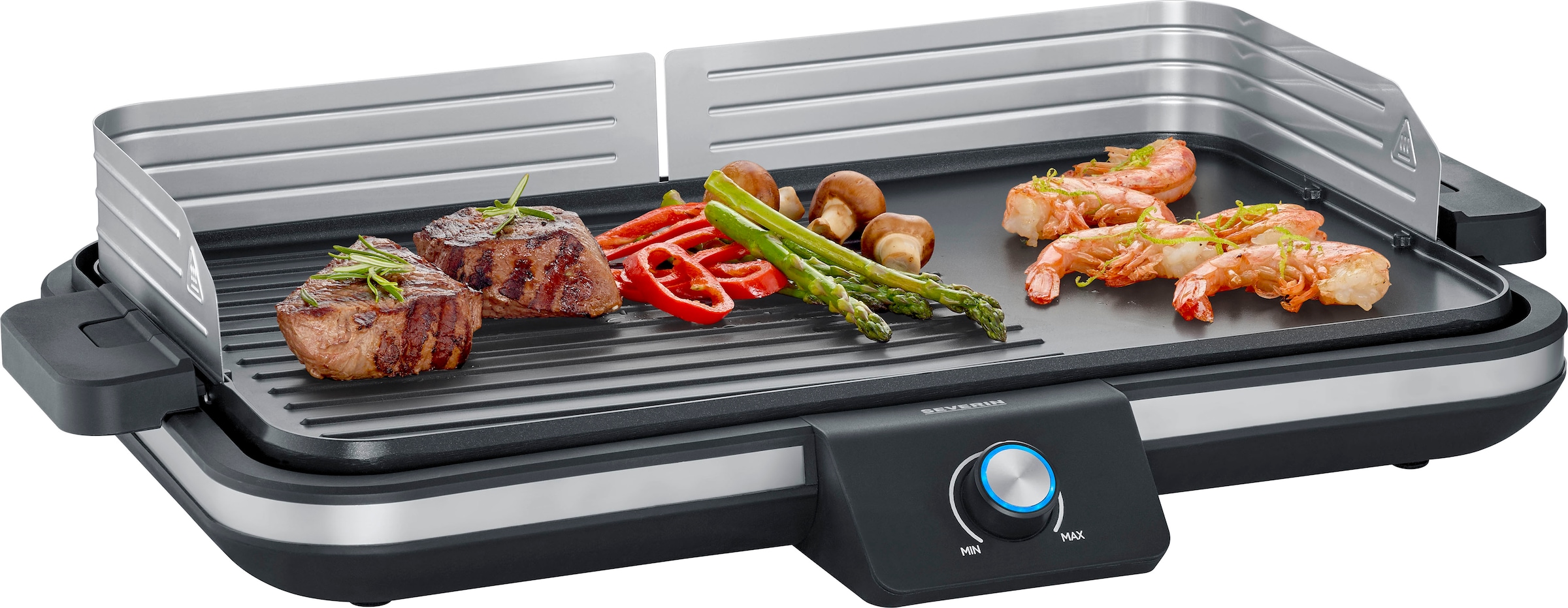 Severin Tischgrill »Plancha, PG 8564«, 2300 W, Nach wenigen Minuten kann der Grillspaß beginnen