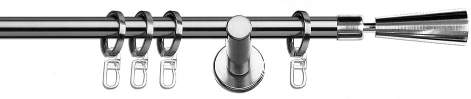 indeko Gardinenstange »Genf« Ø 16 mm 1 läufig-läufig Fixmaß Komplett-Set in günstig online kaufen