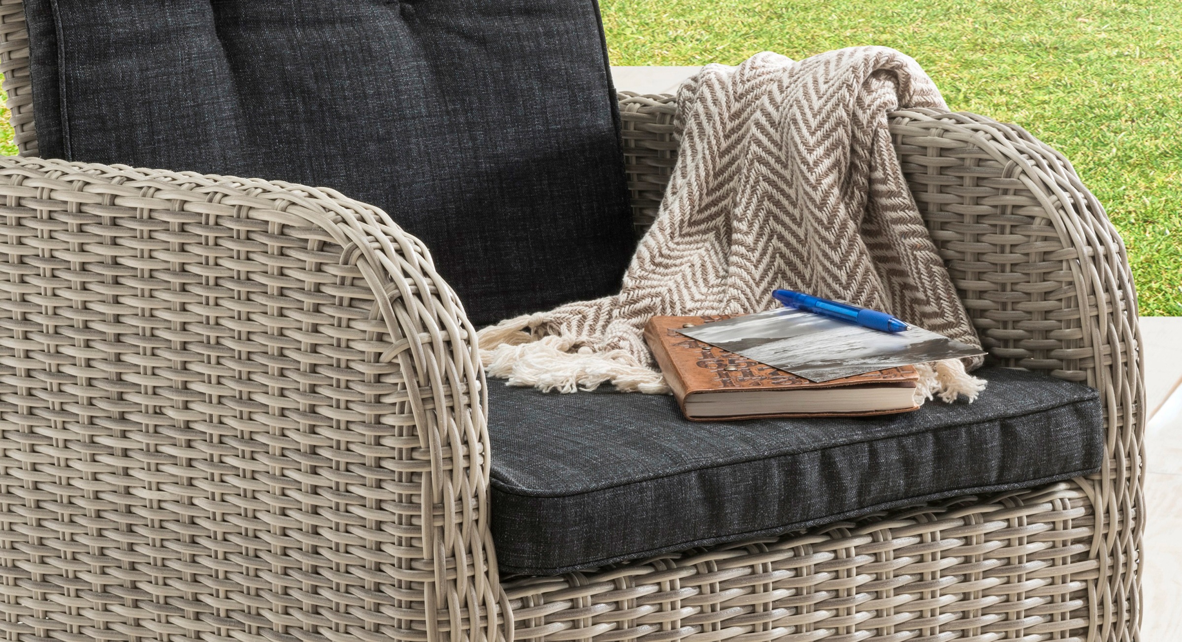 Destiny Gartensessel »PALMA« Set, 2 Stk. tlg. Aluminium, Polyrattan, inkl. günstig online kaufen