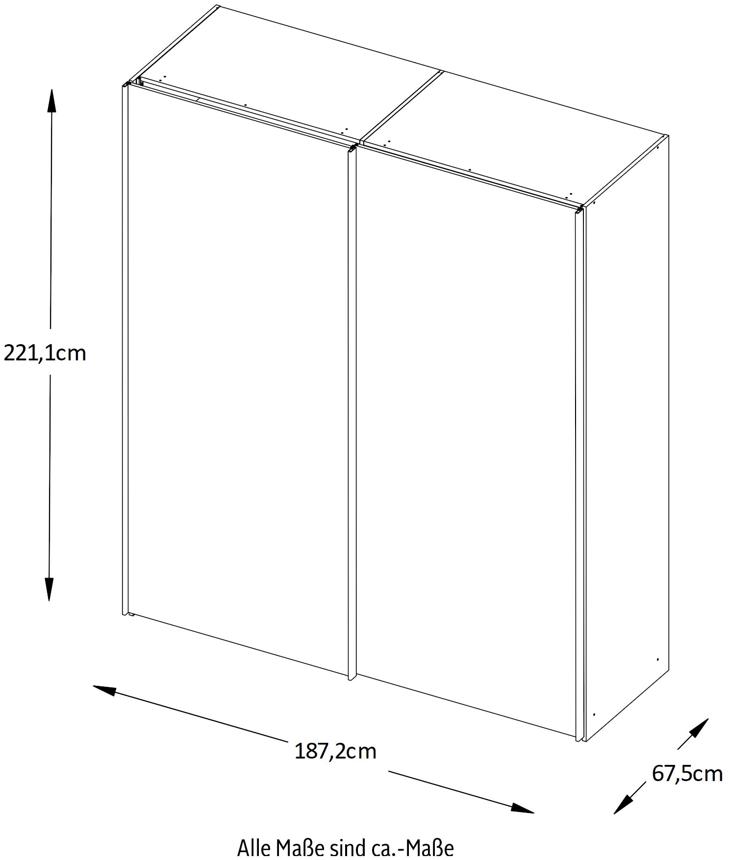 STAUD Schwebetürenschrank »Sinfonie Plus, edles Design in hochwertiger Qualität, Made in Germany« Mit Spiegeltüre und vier verschiedenen Ausstattungsvarianten