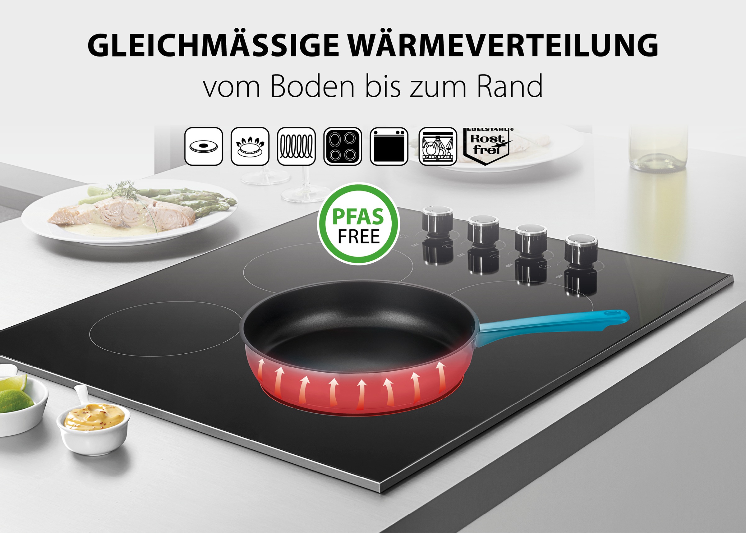Elo Basic Bratpfanne »Space«, Edelstahl, (1 tlg.), Für alle Herdarten geeignet, inkl. Induktion