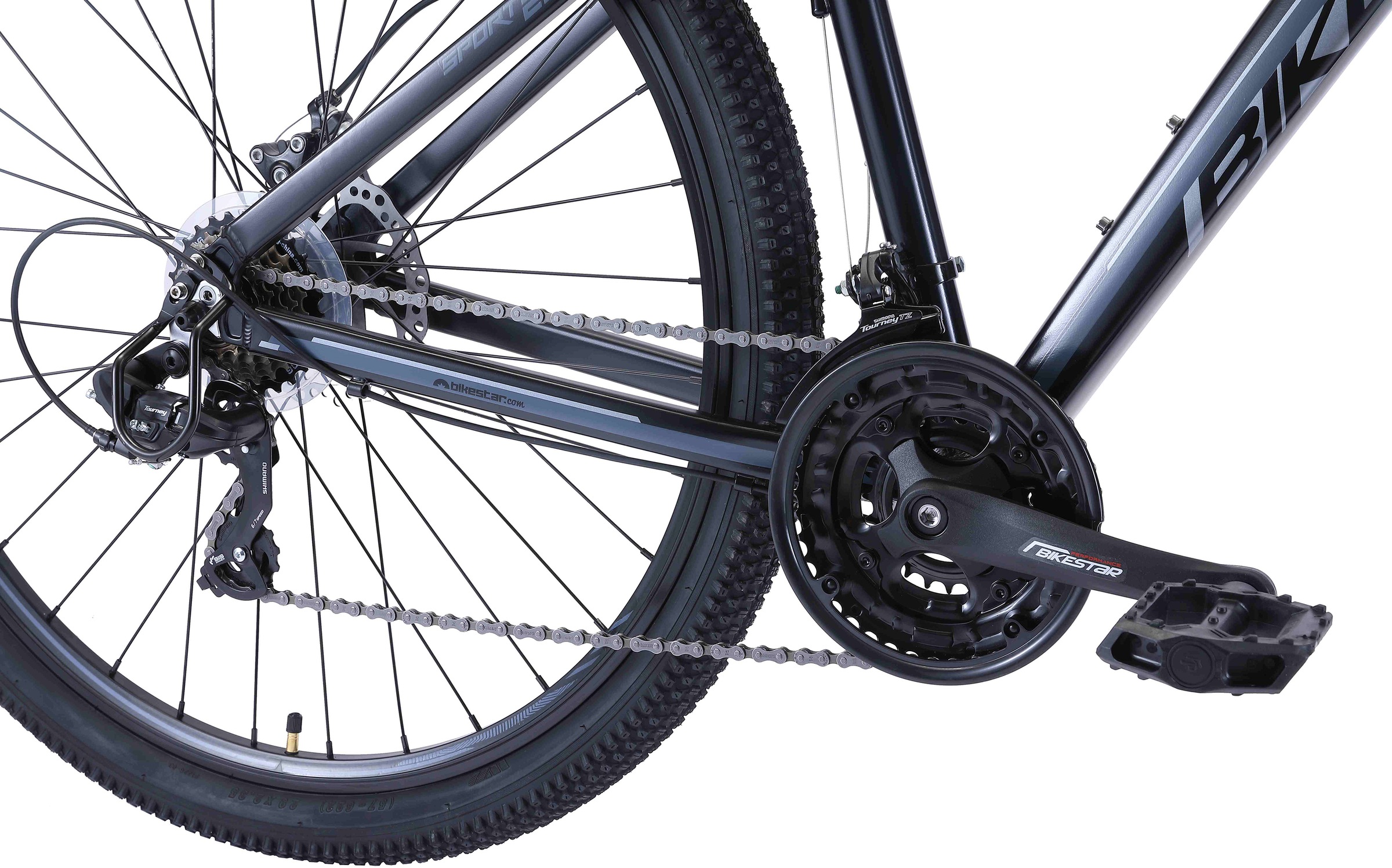 Bikestar Mountainbike, 21 Gang, Shimano, RD-TY300 Schaltwerk, Kettenschaltung, für Damen und Herren, Kettenschaltung