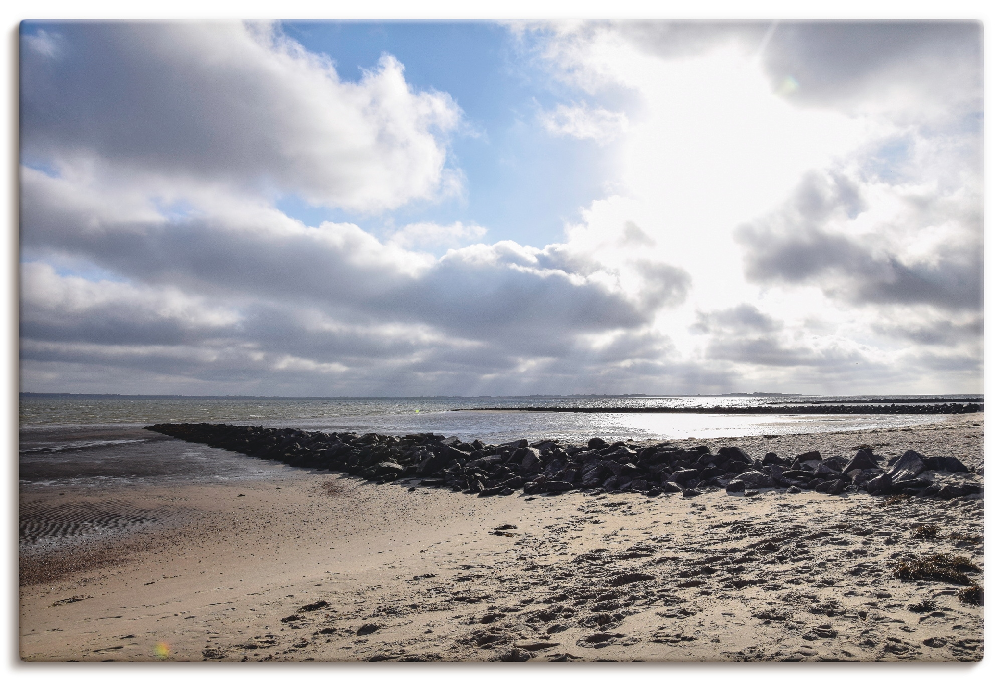 Artland Leinwandbild »Sonnenuntergang auf der Insel Föhr«, Strand, (1 St.), auf Keilrahmen gespannt
