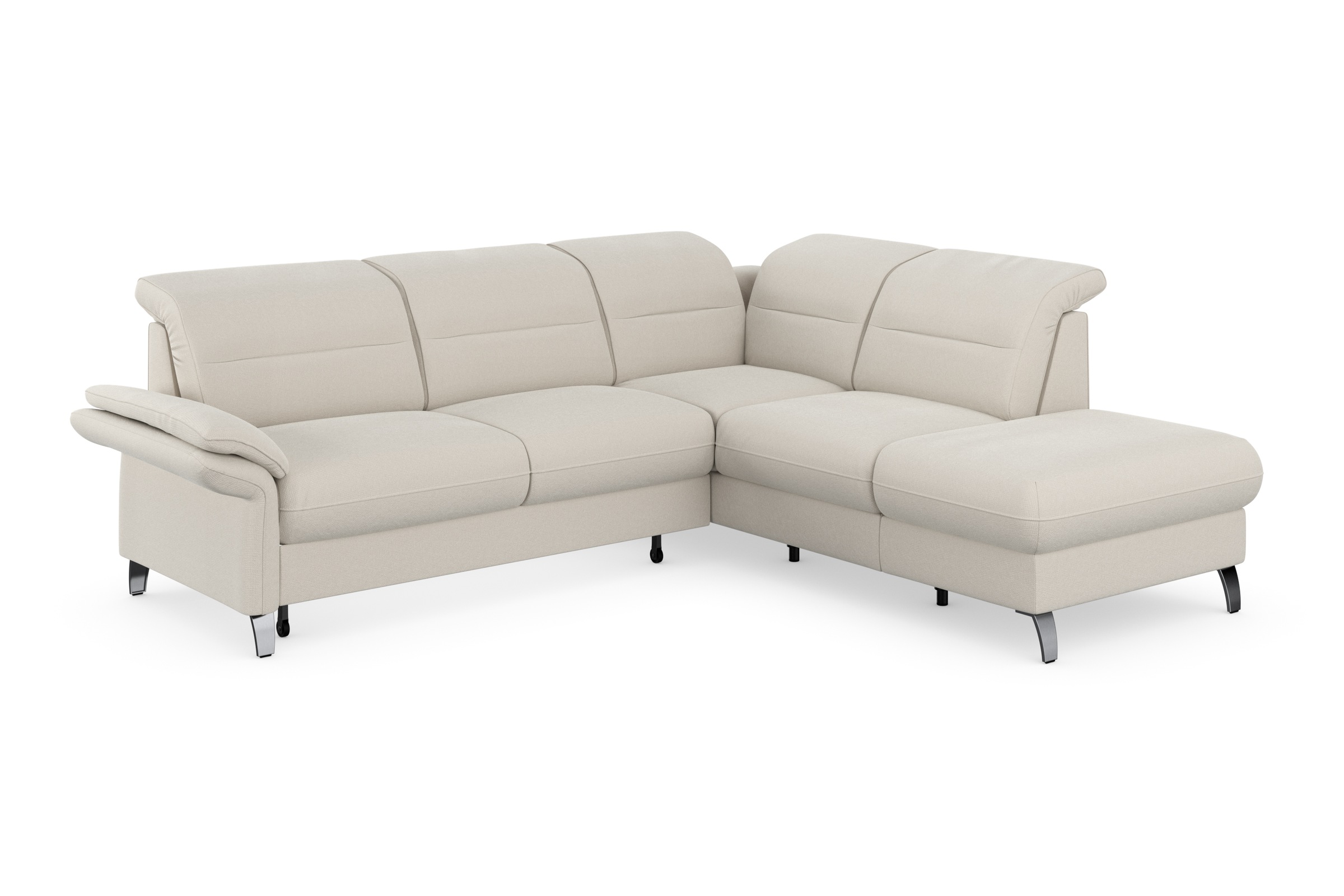 sit&more Ecksofa »Grenoble L-Form mit Federkern«, wahlweise mit Bettfunktion, Bettkasten, Arm- und Kopfteilverstellung