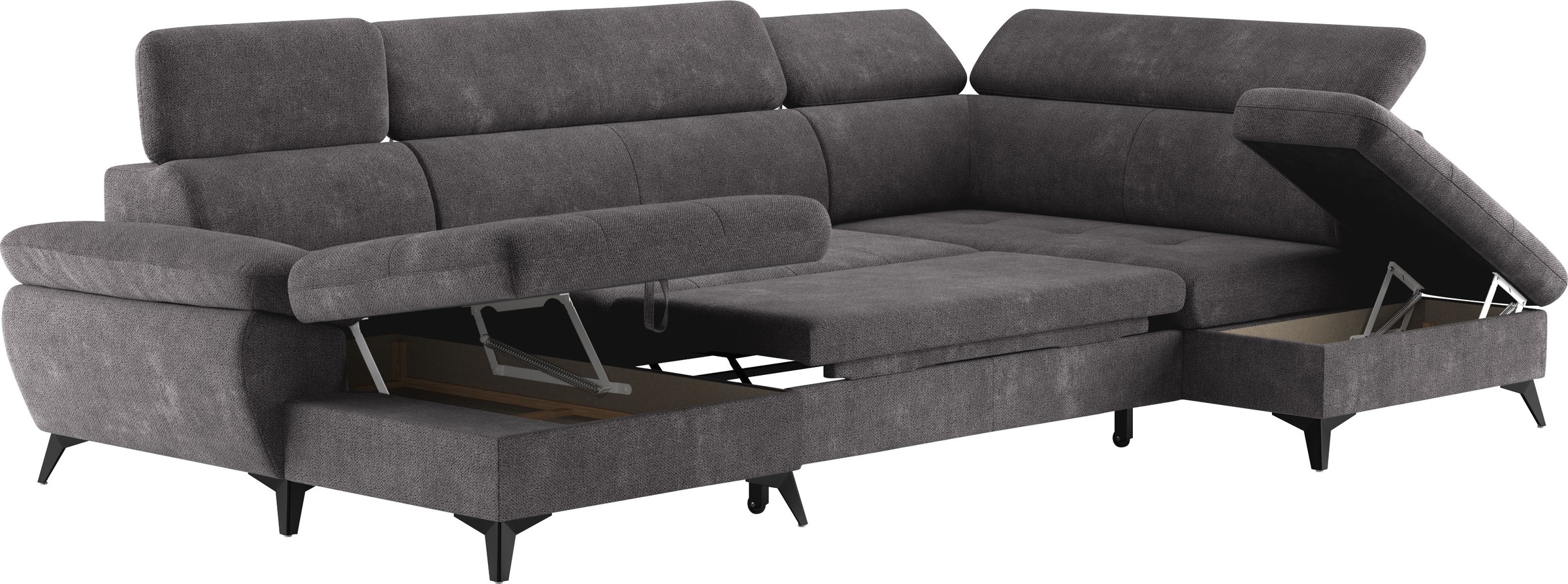 COTTA Wohnlandschaft »Hudson U-Form«, mit Kopfteilverstellung, wahlweise mit Bettfunktion & Bettkasten