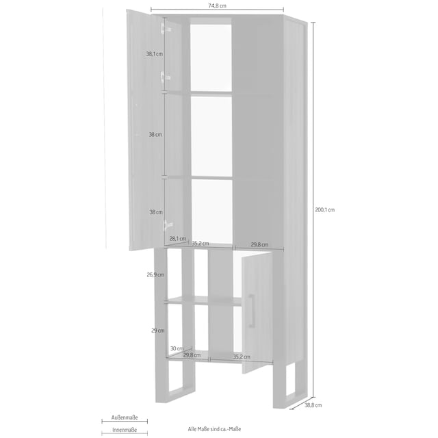 INOSIGN Vitrine »NORDI«, Höhe ca. 200,1 cm auf Raten kaufen