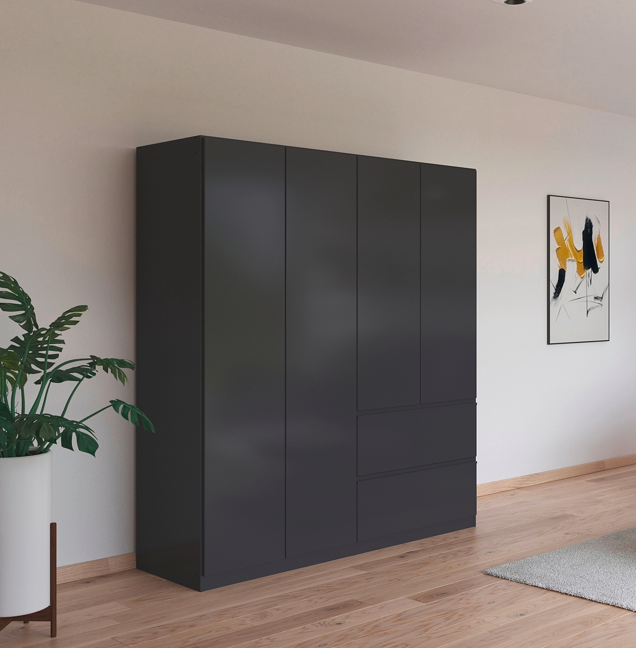 rauch Drehtürenschrank »Kleiderschrank Schrank Garderobe Wäscheschrank COSTA in 3 Breiten«, viel Platz, grifflose Front und Push-to-Open Funktion MADE IN GERMANY