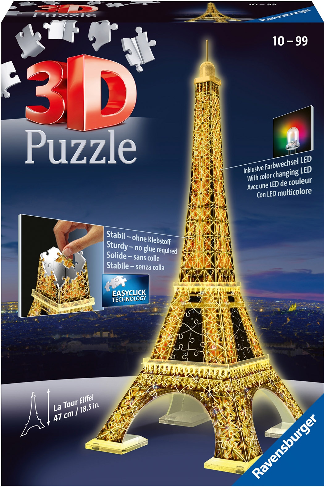 3D-Puzzle »Eiffelturm bei Nacht«, mit Farbwechsel LEDs; Made in Europe, FSC® - schützt...