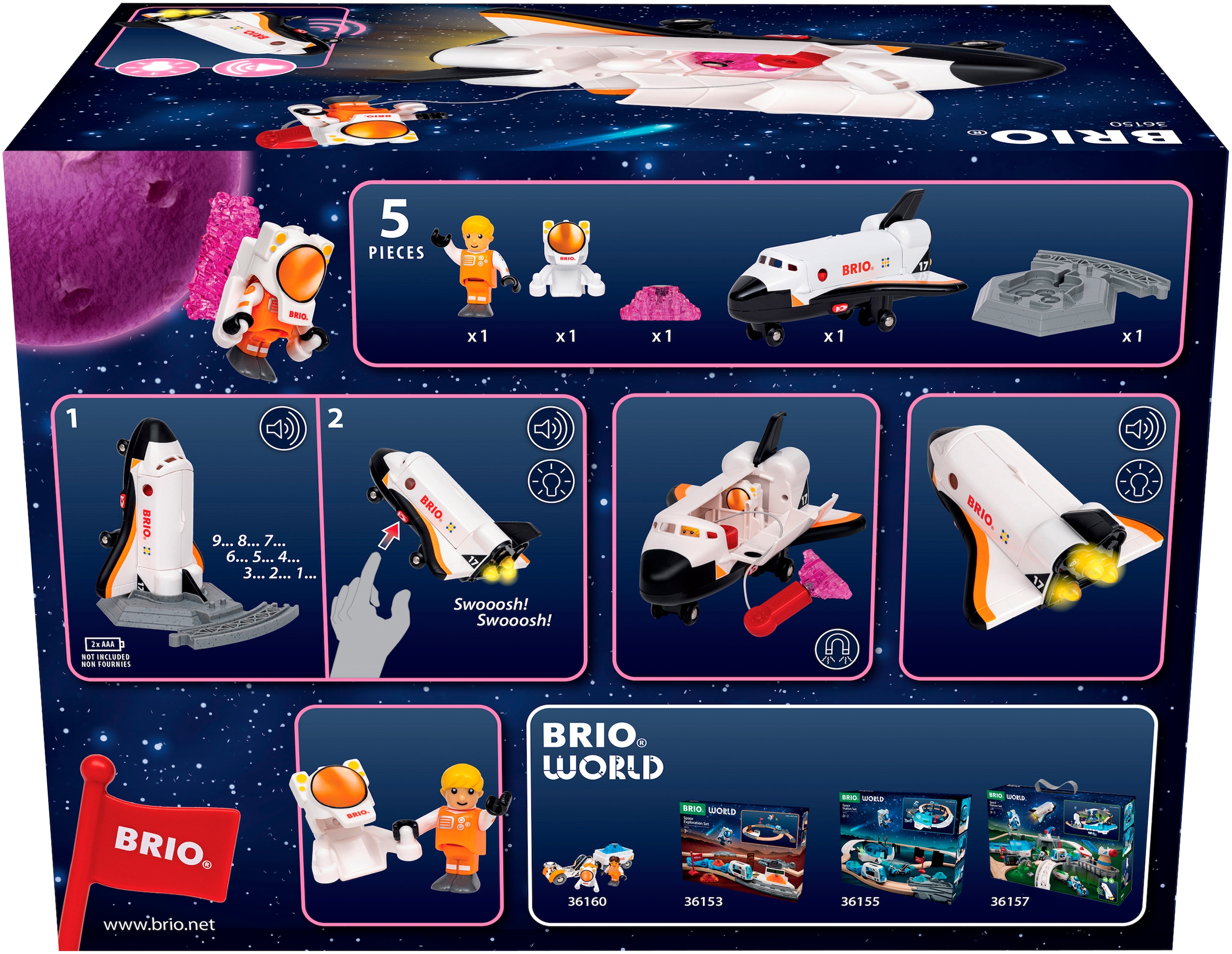 BRIO® Spielzeug-Flugrakete »BRIO® WORLD, Space Shuttle (36150)« mit Licht und Sound