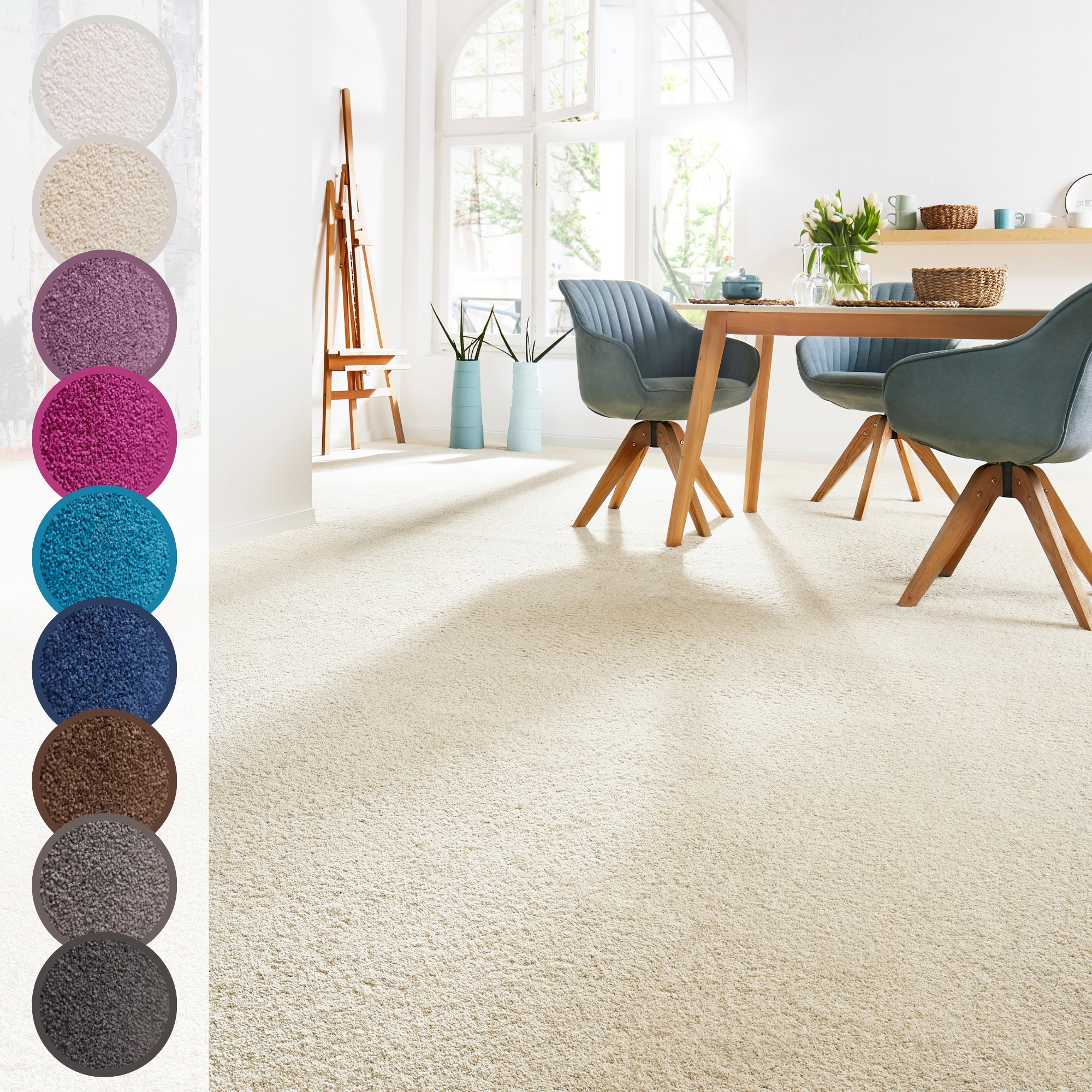 Andiamo Teppichboden »Sophie, Frisee-Velours, Made in Netherlands«, rechtec günstig online kaufen