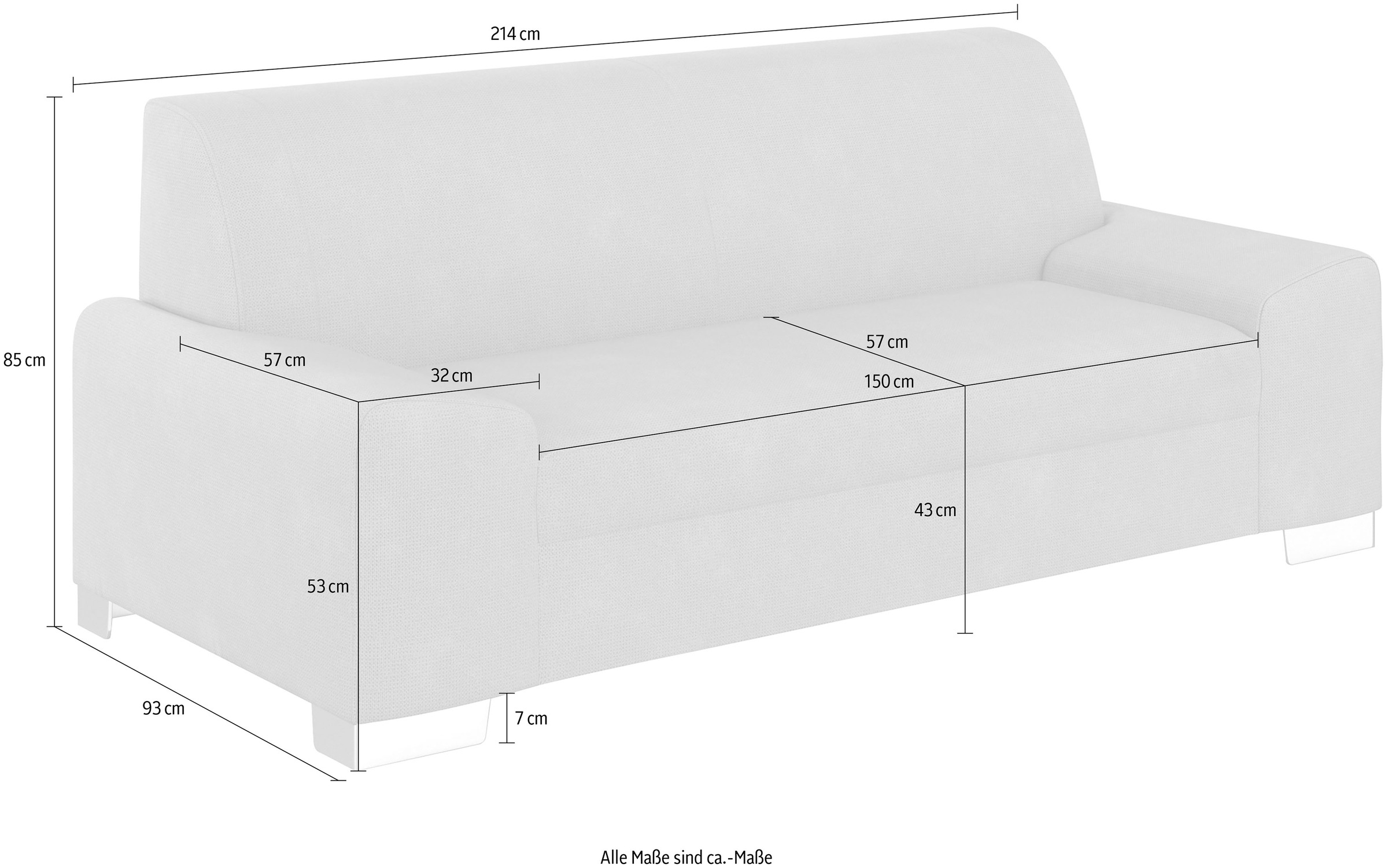 DOMO collection 2-Sitzer »Anzio«, Wahlweise mit Federkern