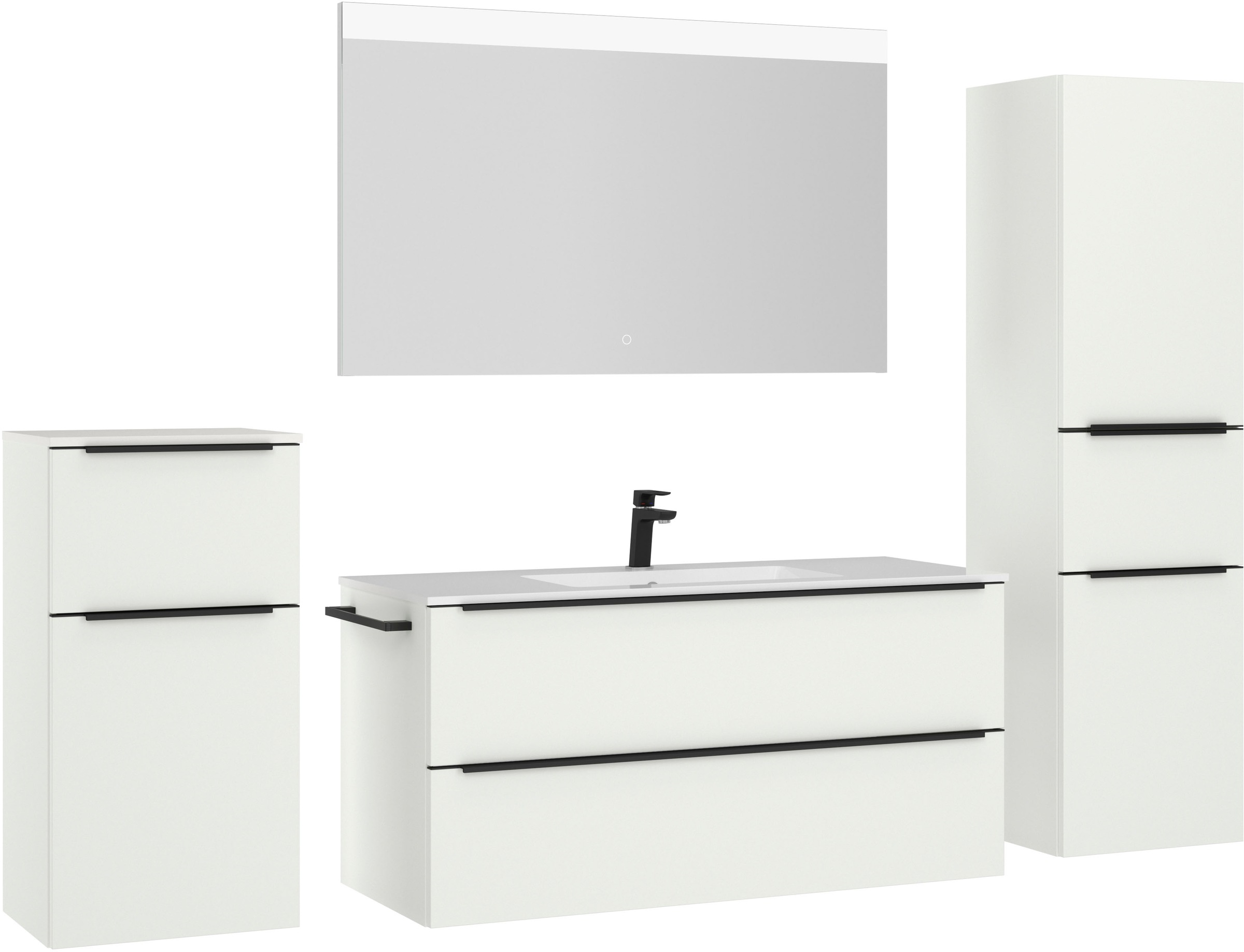 nobilia® Badmöbel-Set »Levere« vormontiert, mit Soft-Close, 4 Stk. tlg. günstig online kaufen