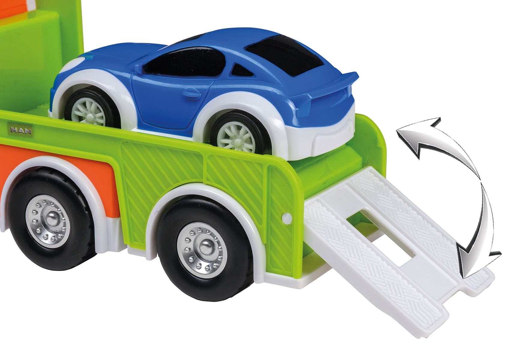 Happy People Spielzeug-LKW »MAN KIDS Autotransporter mit PKW« mit Licht und Sound