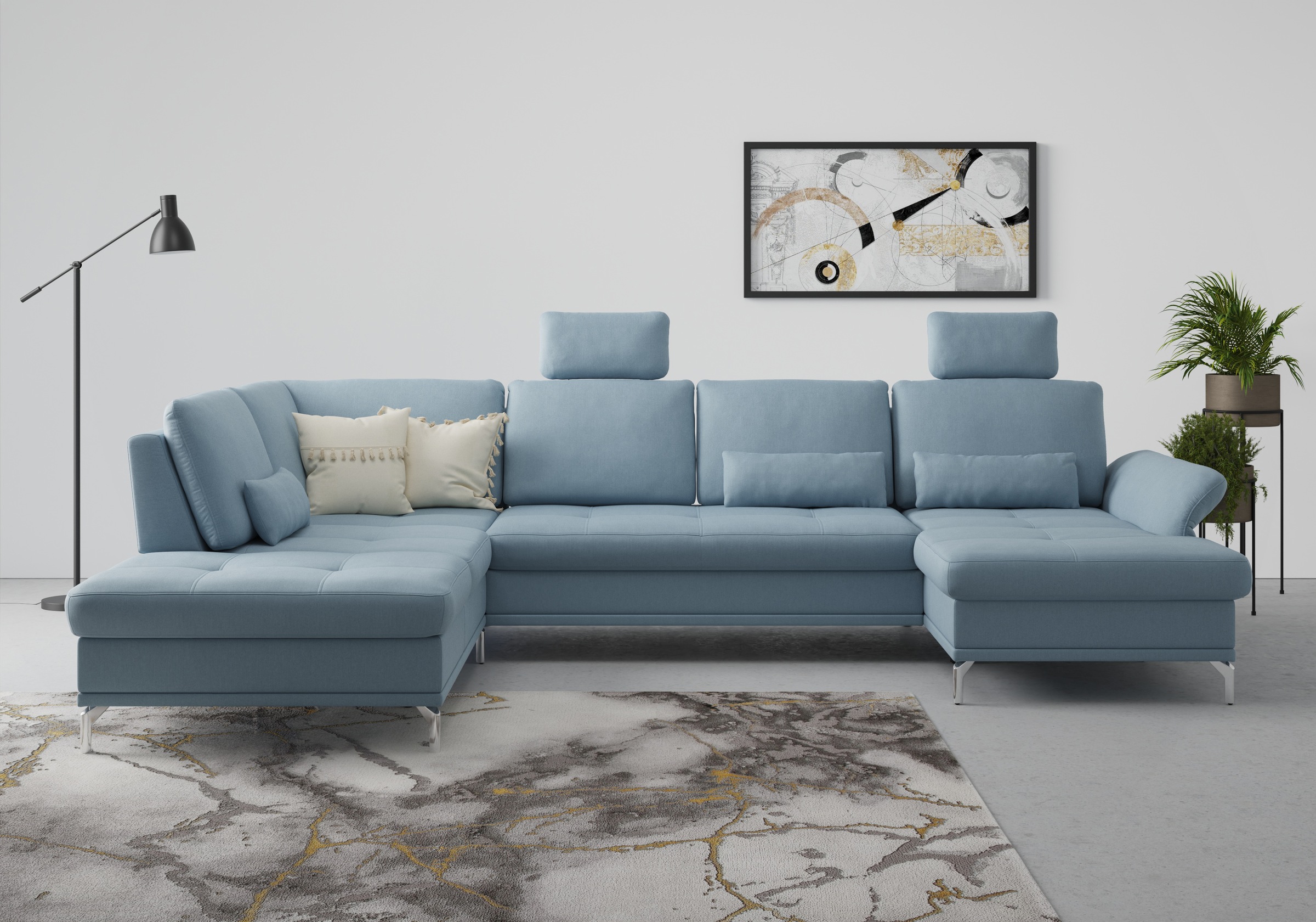 INOSIGN Wohnlandschaft »Palm Beach U-Form« Federkern, mit Sitztiefenverstel günstig online kaufen