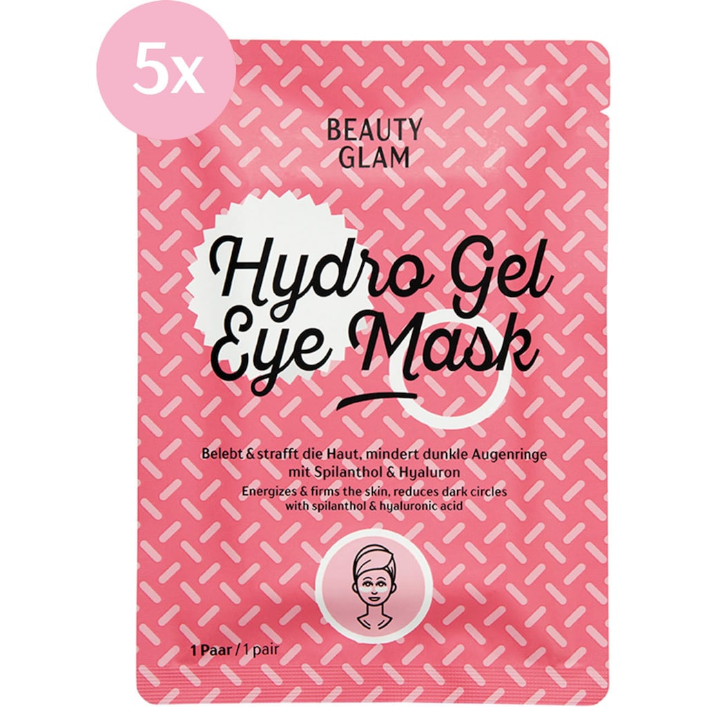 BEAUTY GLAM Gesichtsmasken-Set »Beauty Glam Hydro Gel Eye Mask«, (Set, 5 tlg.)