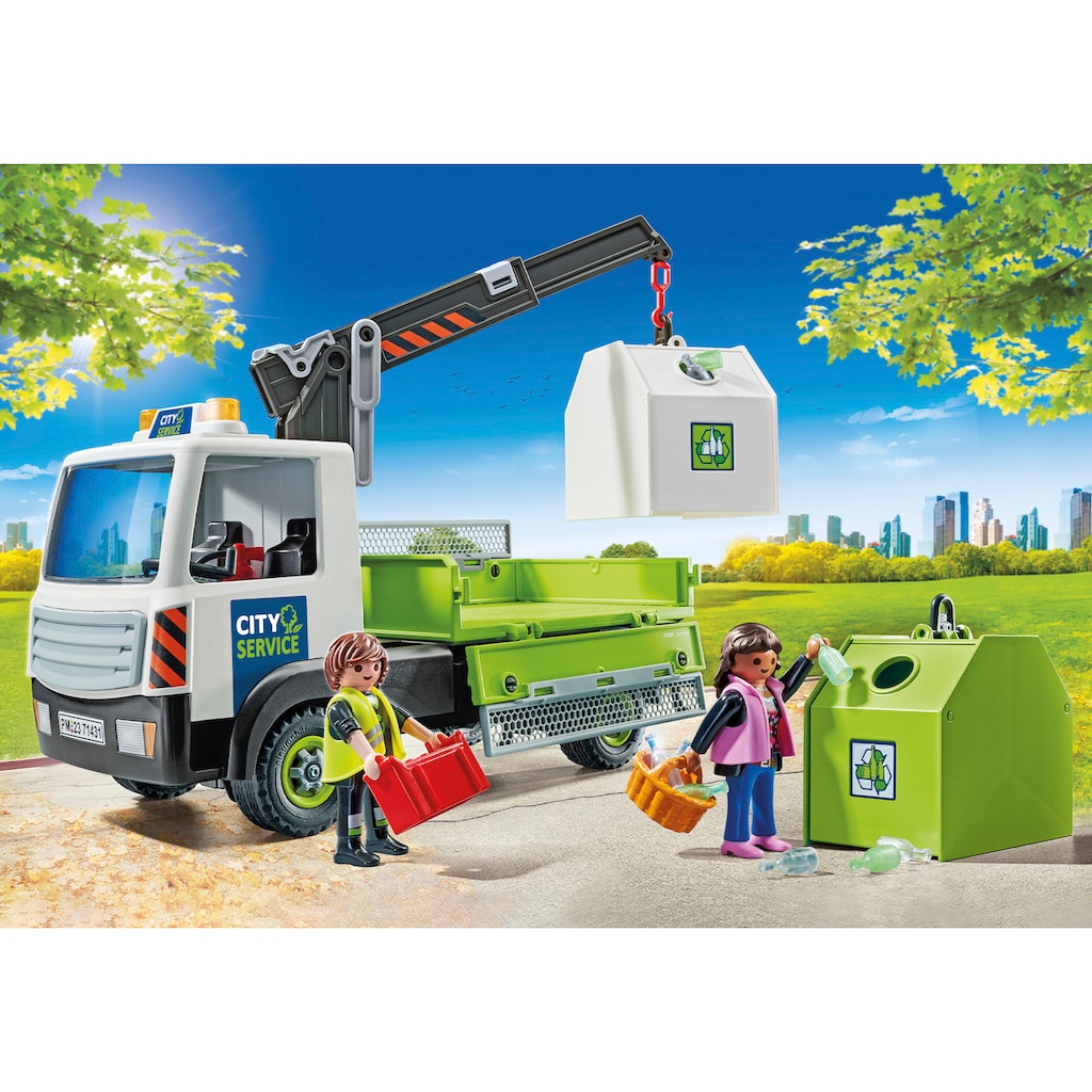 Playmobil® Konstruktions-Spielset »Altglas-LKW mit Container (71431), City Action«, (62 St.)
