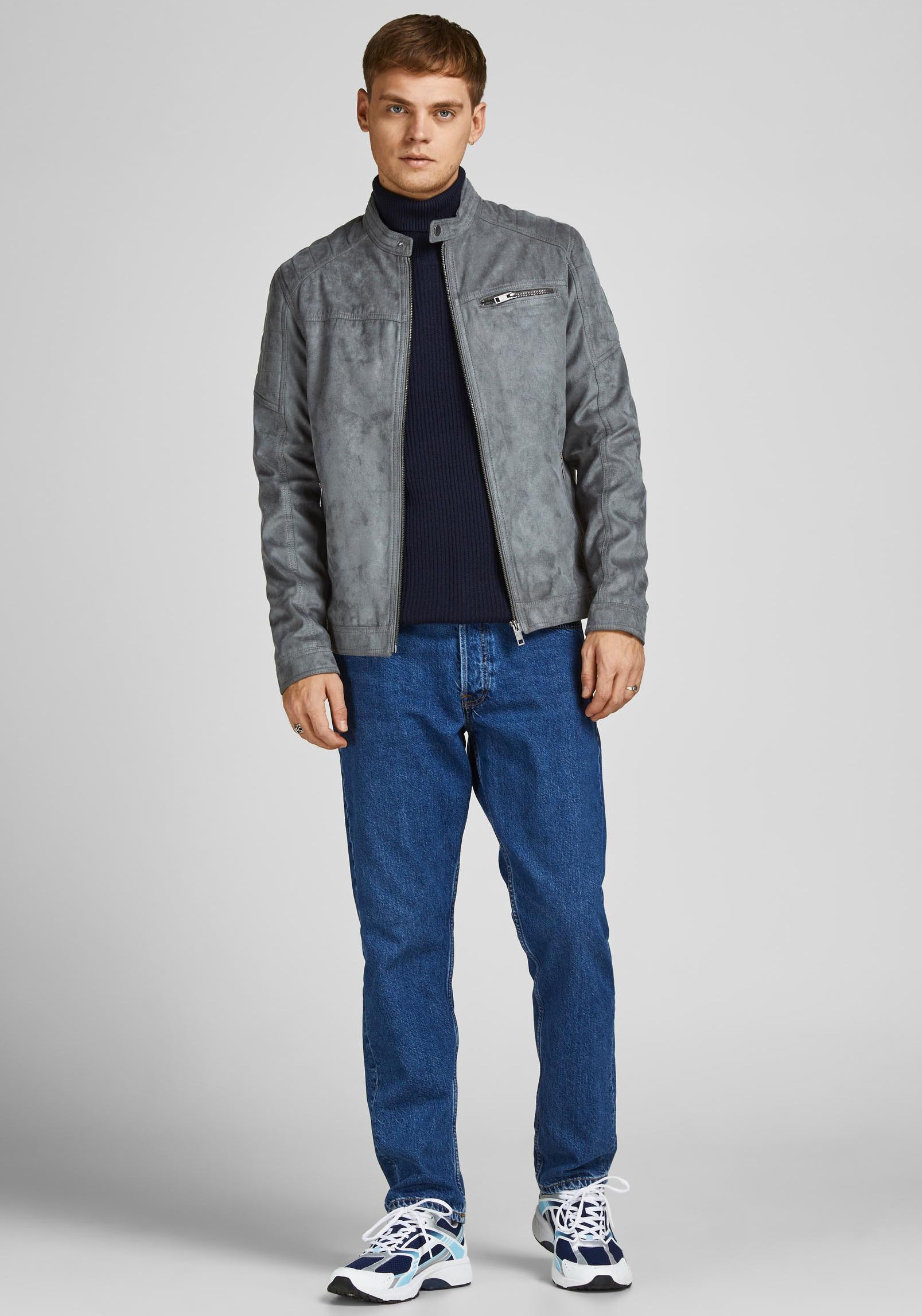 Jack & Jones Bikerjacke »ROCKY JACKET«, ohne Kapuze