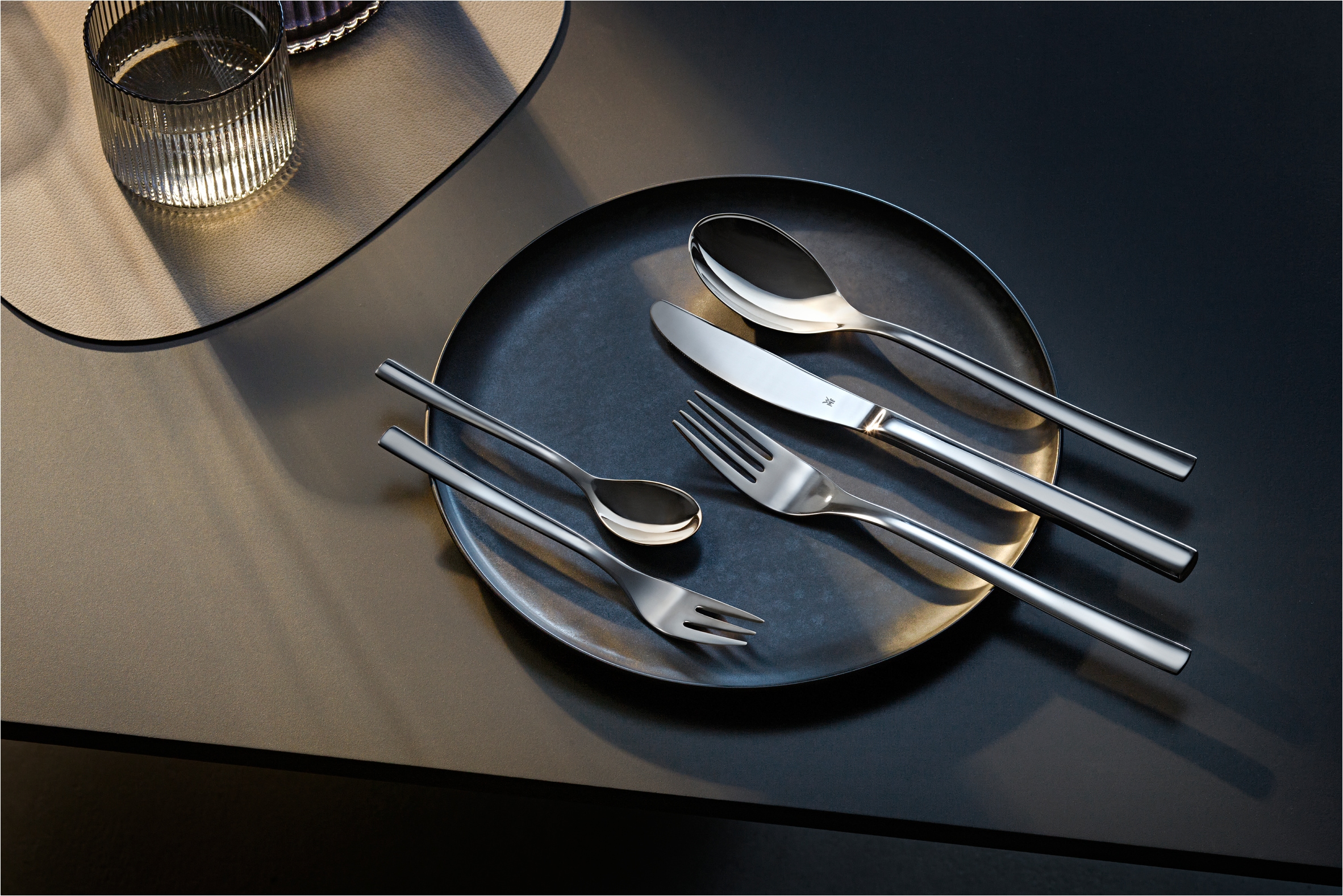 WMF Besteck-Set »Palermo«, (Set, 60 tlg.), Monobloc-Messer, ergonomisch, geschmiedete Messer, Wellenschliff
