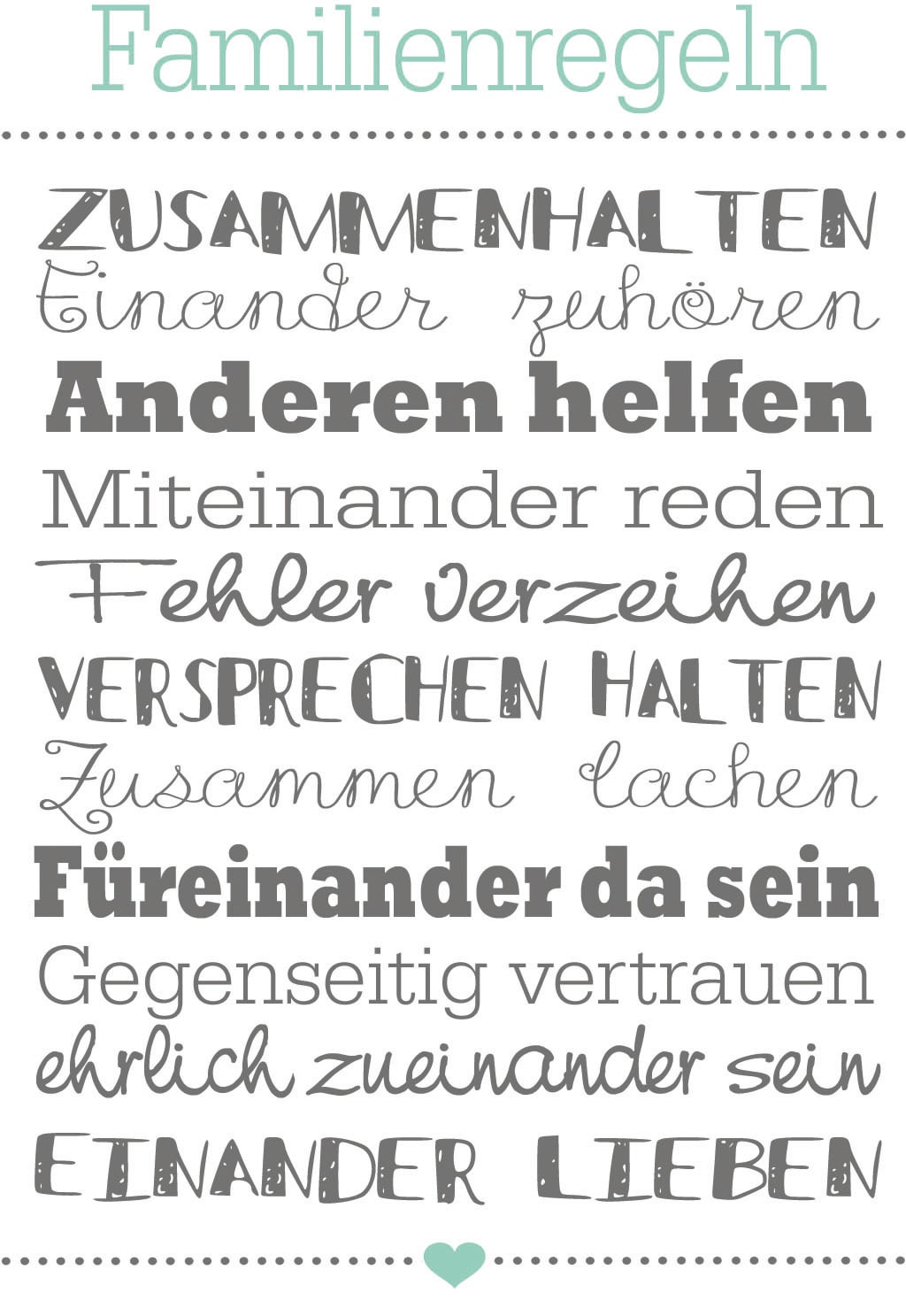 Bönninghoff Leinwandbild »Familienregeln«, (1 St.)