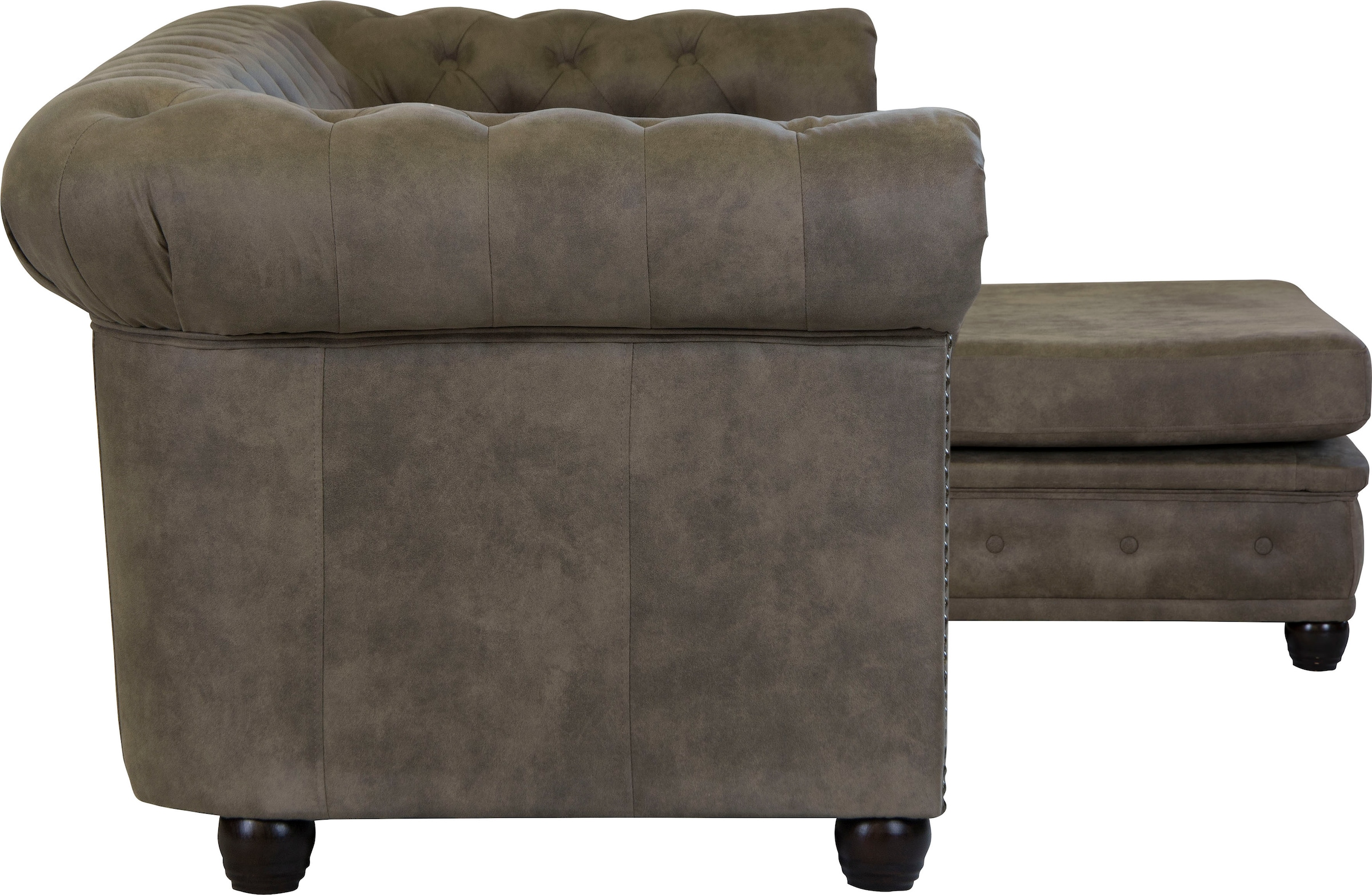Home affaire Chesterfield-Sofa »Rysum L-Form«, Chesterfield-Optik mit Ottomanen-Abschluß