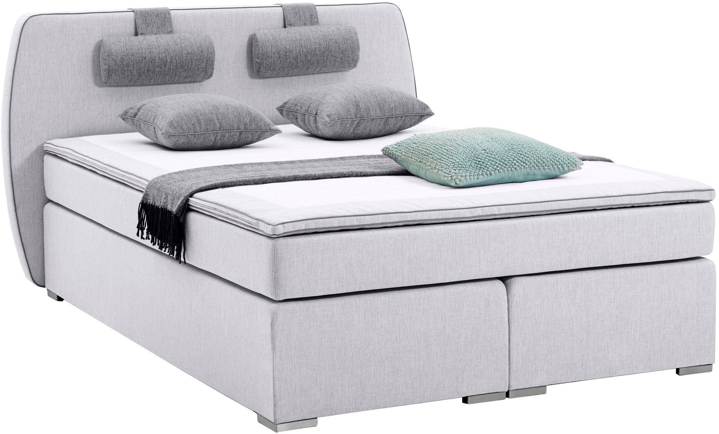 ATLANTIC home collection Boxspringbett »Rex«, mit Topper und verstellbaren Nackenkissen