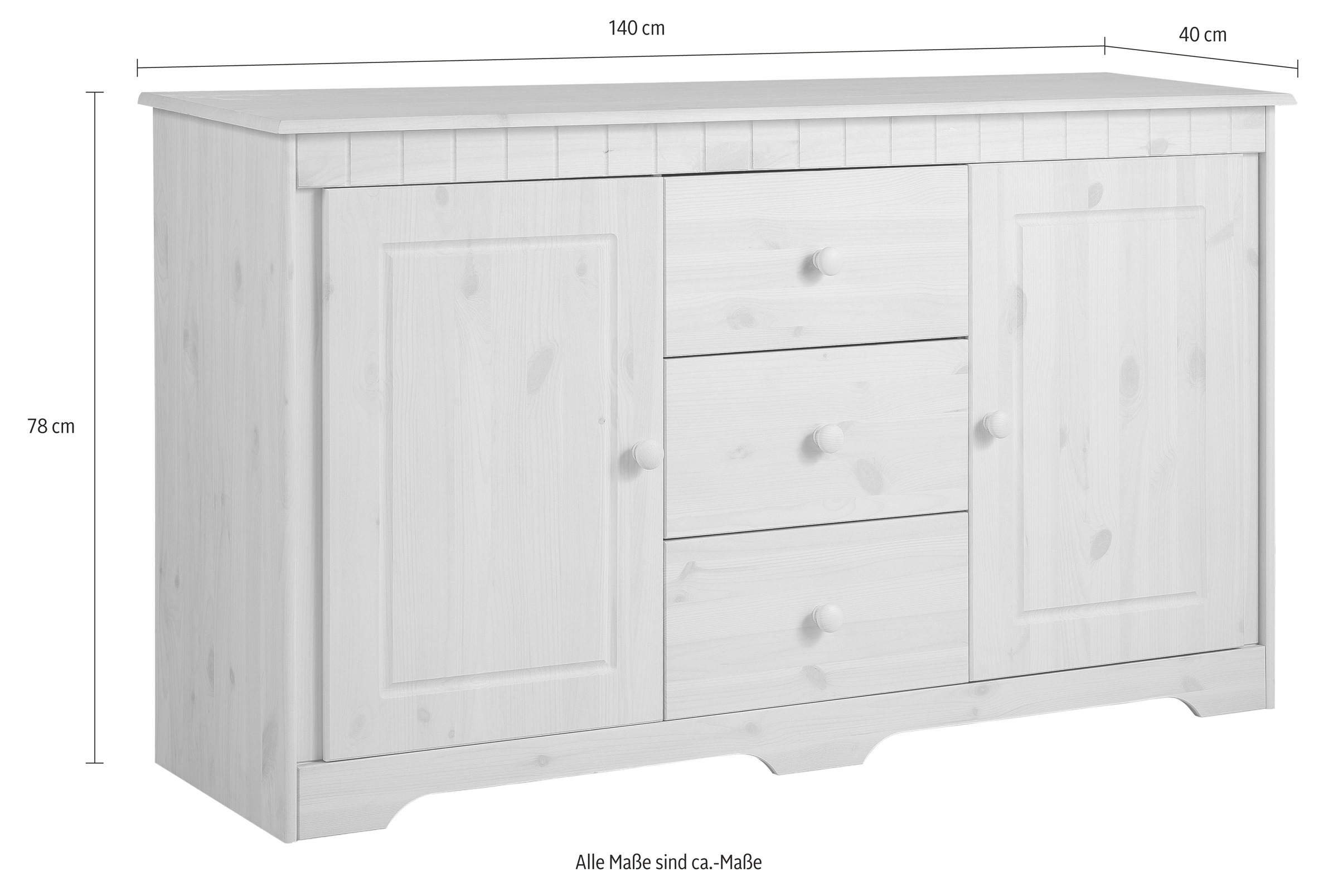 Home affaire Sideboard »Pöhl«, 140 cm breit, aus massiver Kiefer online  bestellen