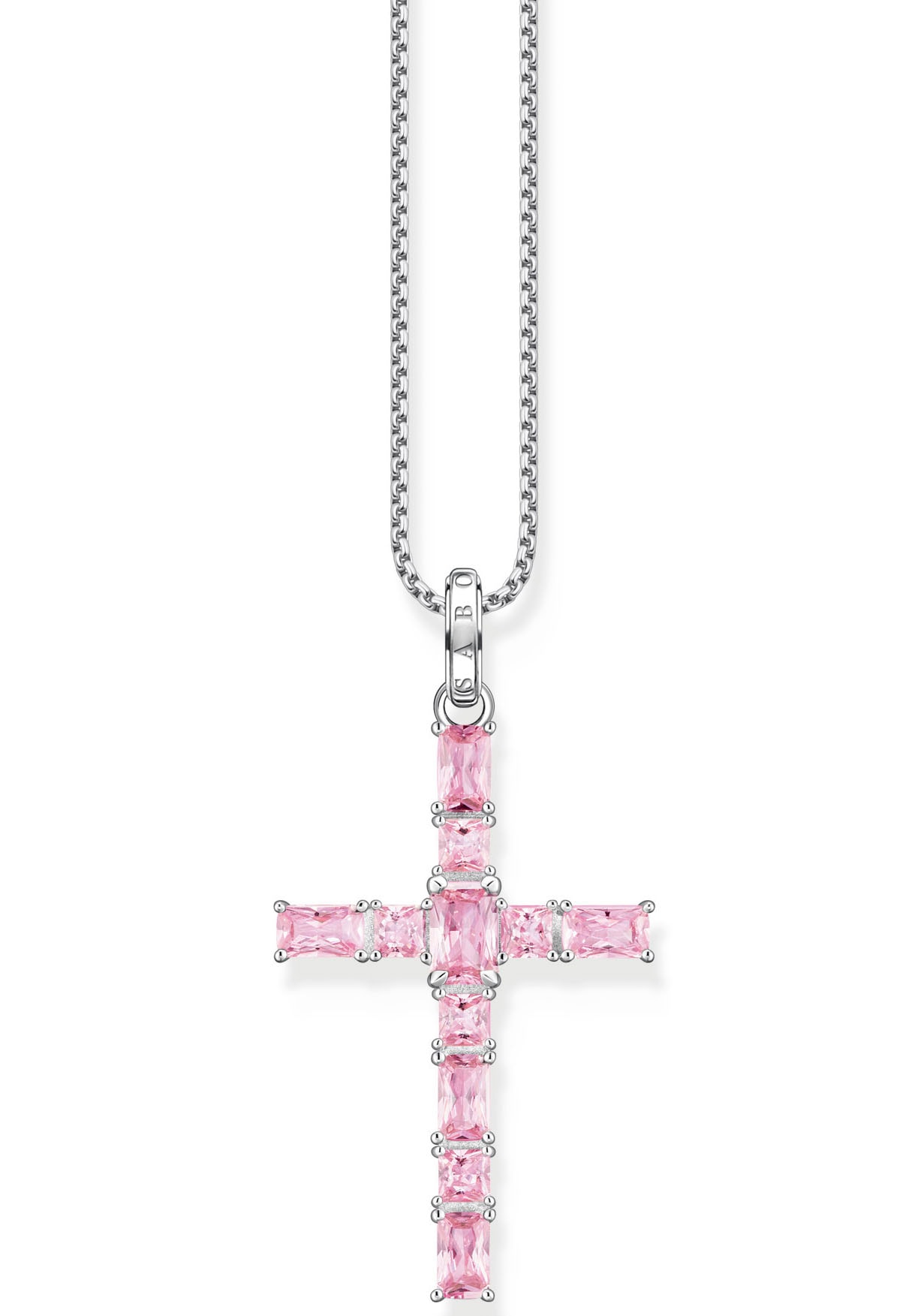 THOMAS SABO Kettenanhänger »Kreuz pinke oder bunte Steine, PE939-051-9, PE939-073-7«, mit Spinell (synth.), Zirkonia (synth.), Korund (synth.)
