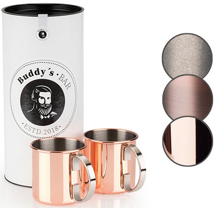 Buddy's Becher »Buddy´s Bar«, (Set, 2 tlg.), Moscow Mule Becher, 450 ml, hochwertiger Edelstahl, Kupfer Poliert