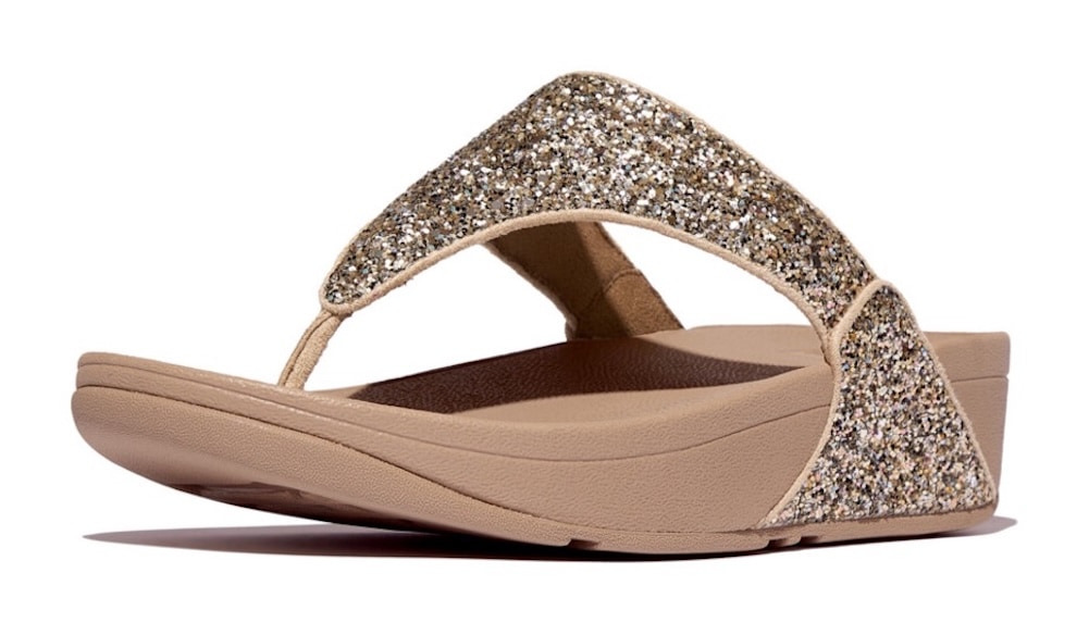 Fitflop Zehentrenner »LULU MULTI-TONAL GLITTER TOE«, Badeschuh, Slides, Sandale mit Glitter