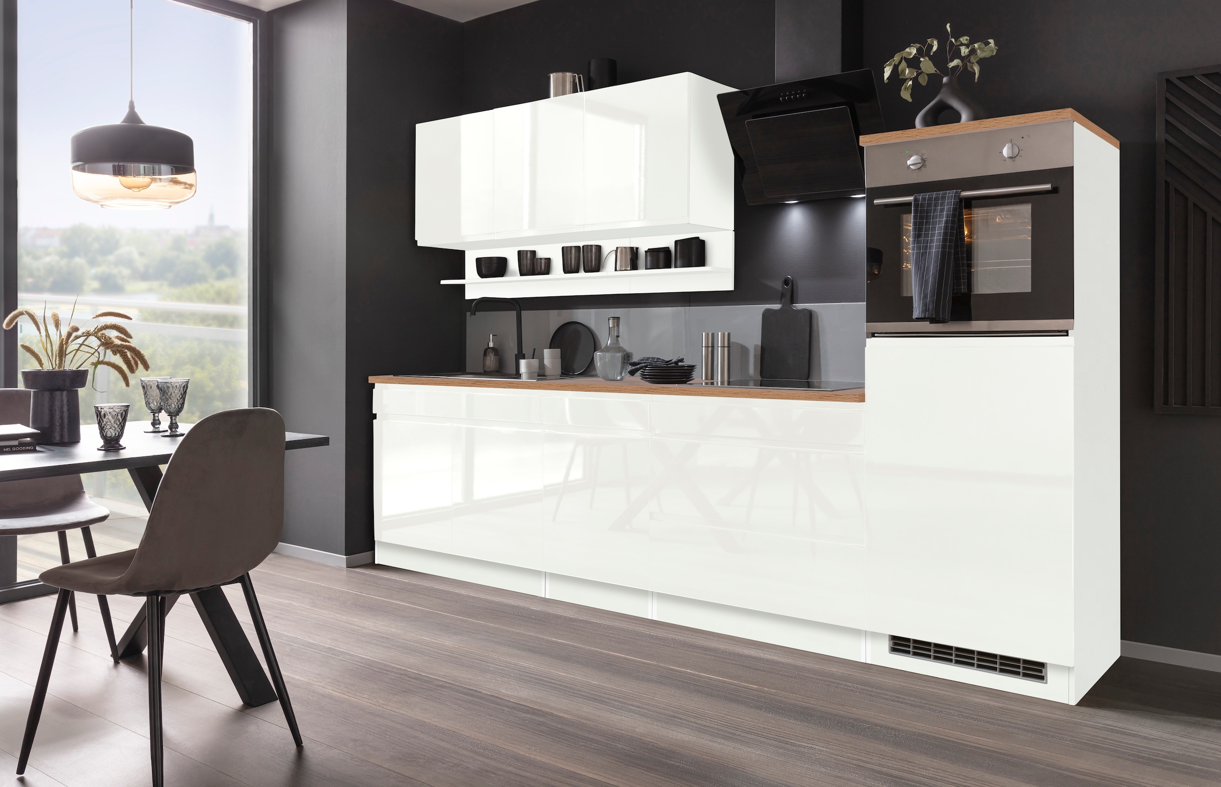 KOCHSTATION Küchenzeile »KS-Virginia« Breite 290 cm, wahlweise mit Induktionskochfeld