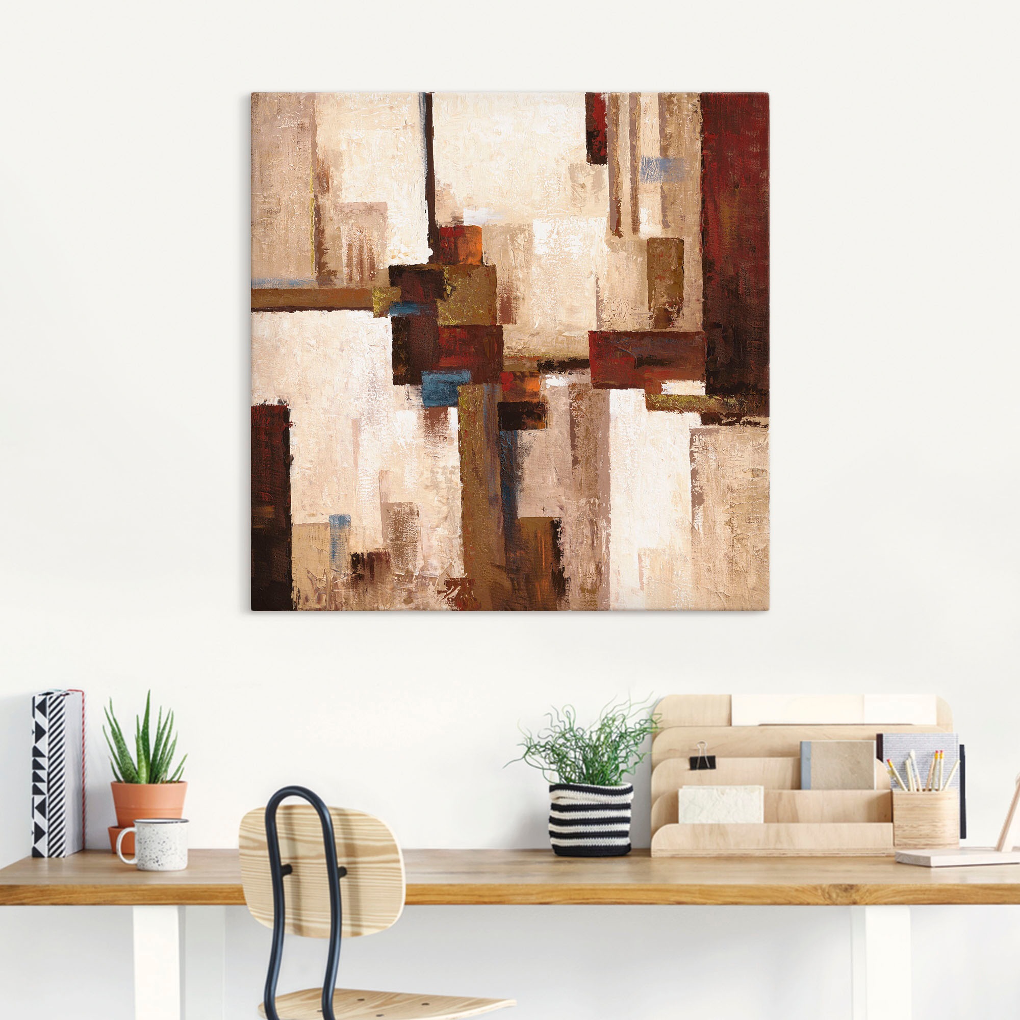 Artland Leinwandbild »Rote und braune Vierecke I« Muster 1 Stk. tlg. auf Ho günstig online kaufen