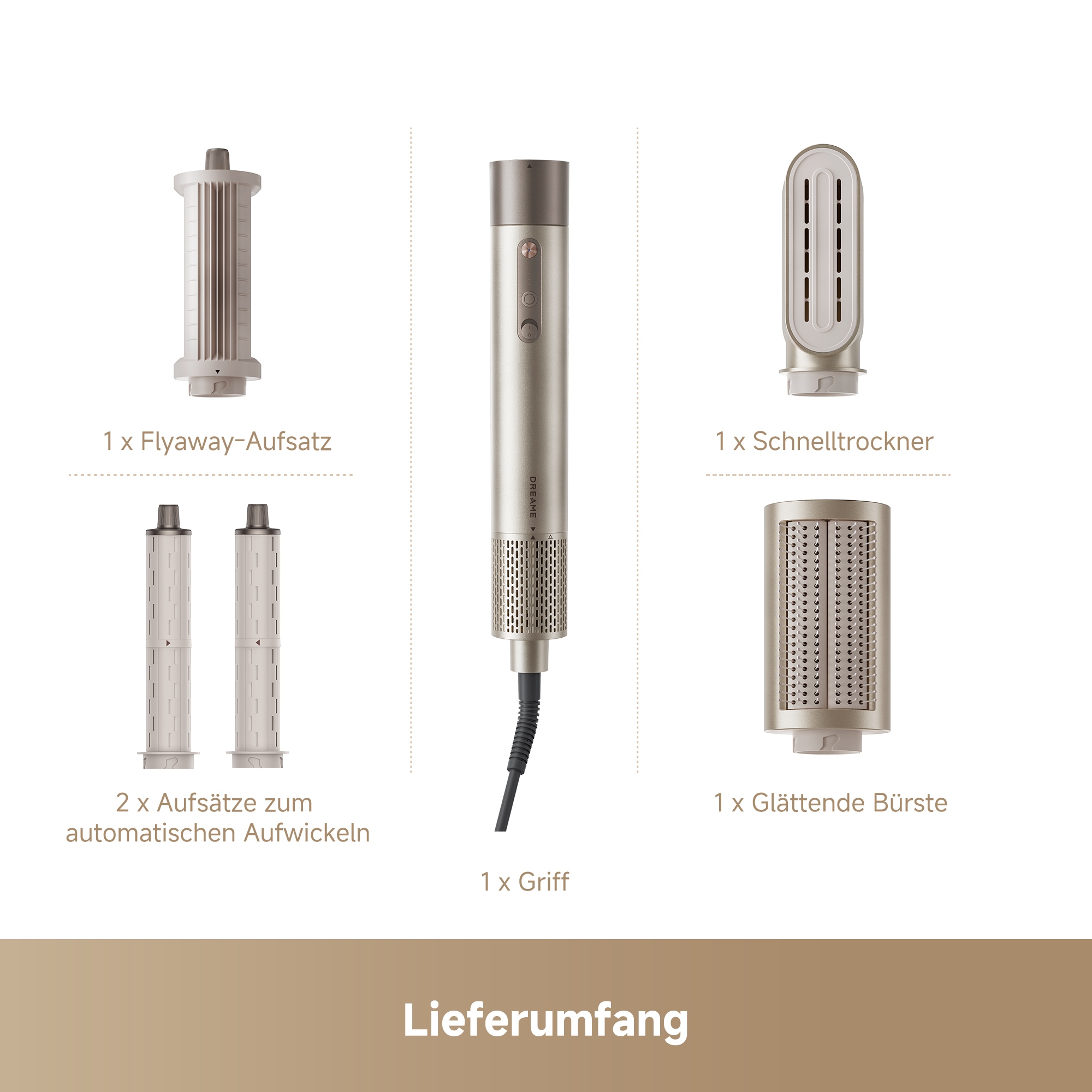 Dreame Multihaarstyler »AirStyle Shine« 5 Aufsätze