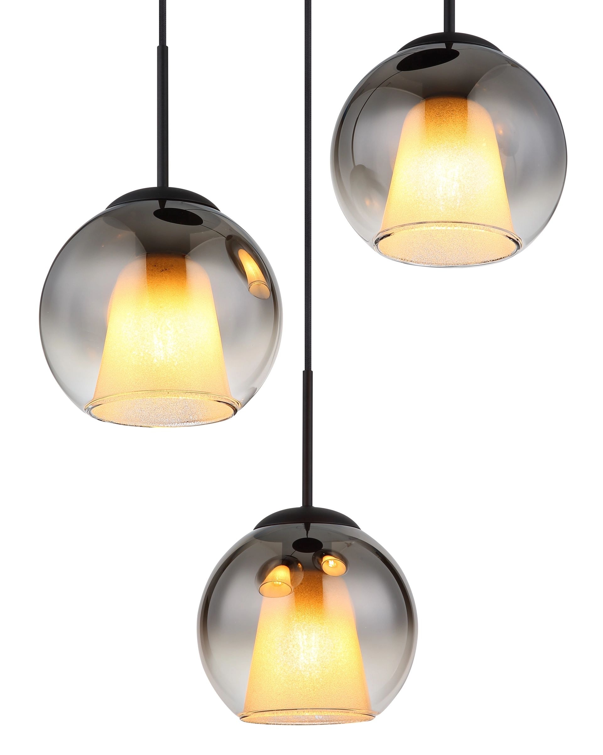 GLOBO LIGHTING Pendelleuchte »BARRY«, 3 flammig, Leuchtmittel E27 | ohne Leuchtmittel, Hängeleuchte, Essbereich, Hängelampe, Glaskugeln