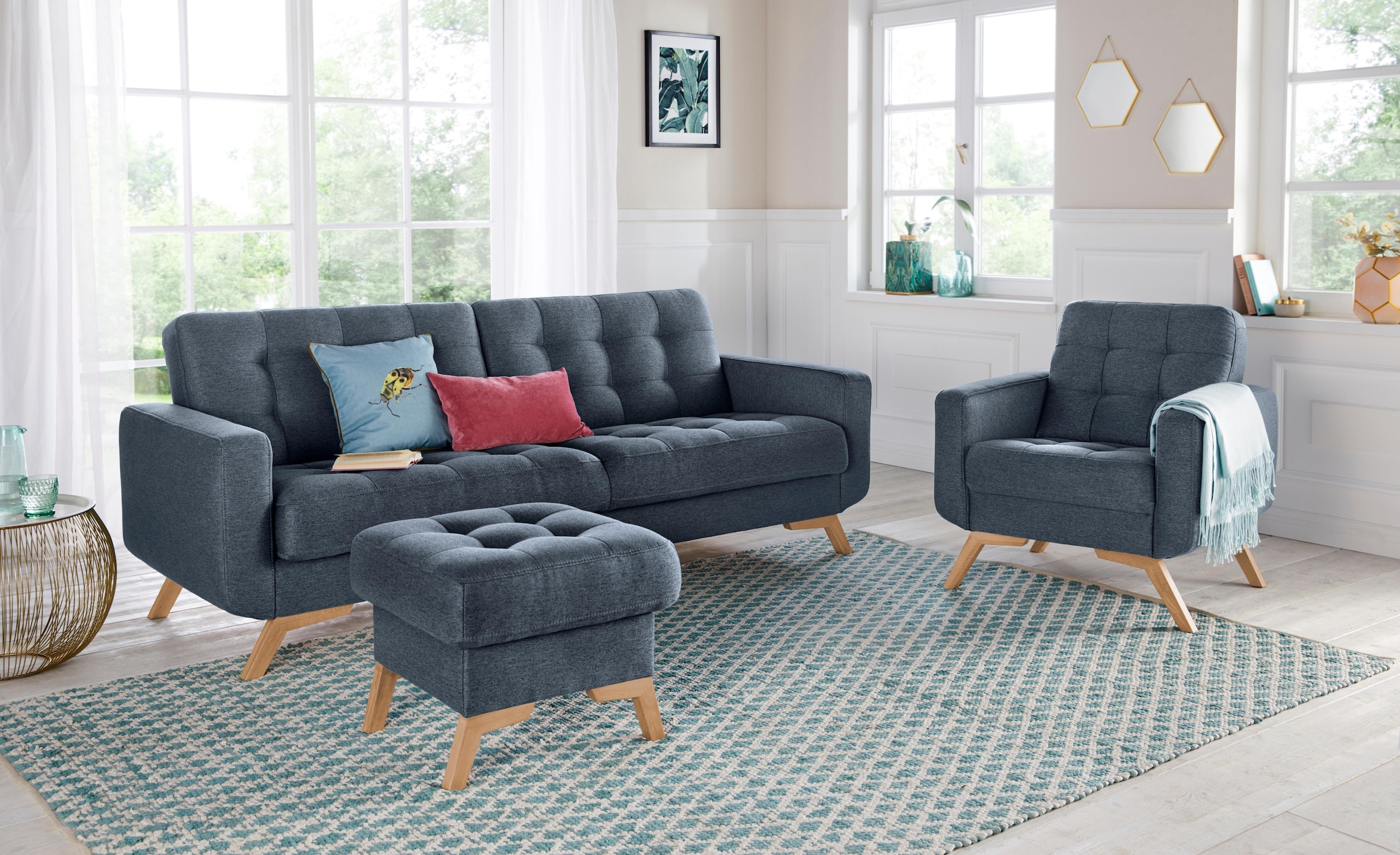 sofa und 3-Sitzer mit Bettkasten fashion exxpo »Fiord«, Raten Bettfunktion auf - kaufen
