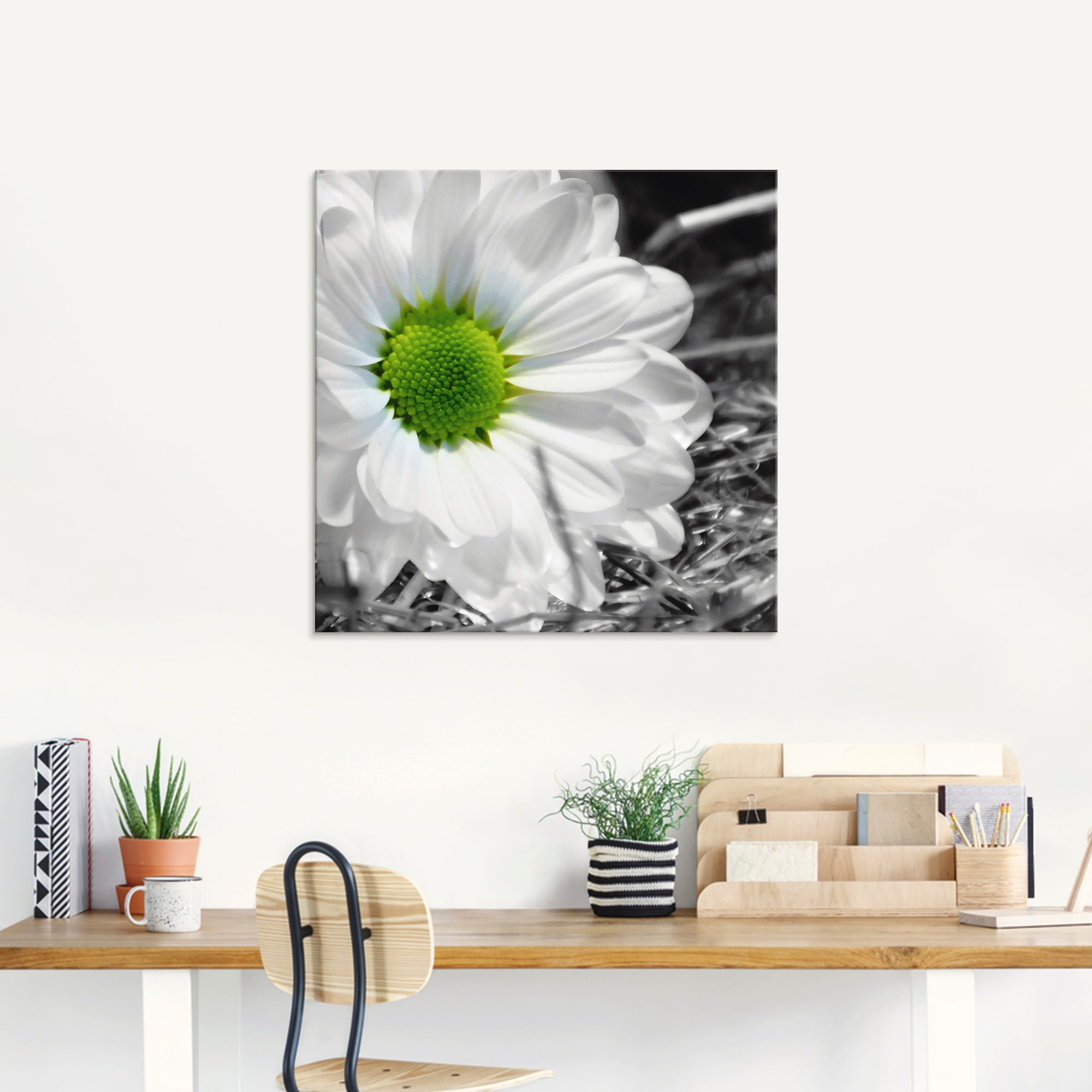 Artland Glasbild »Weiße Blume«, Blumen, (1 St.), in verschiedenen Größen